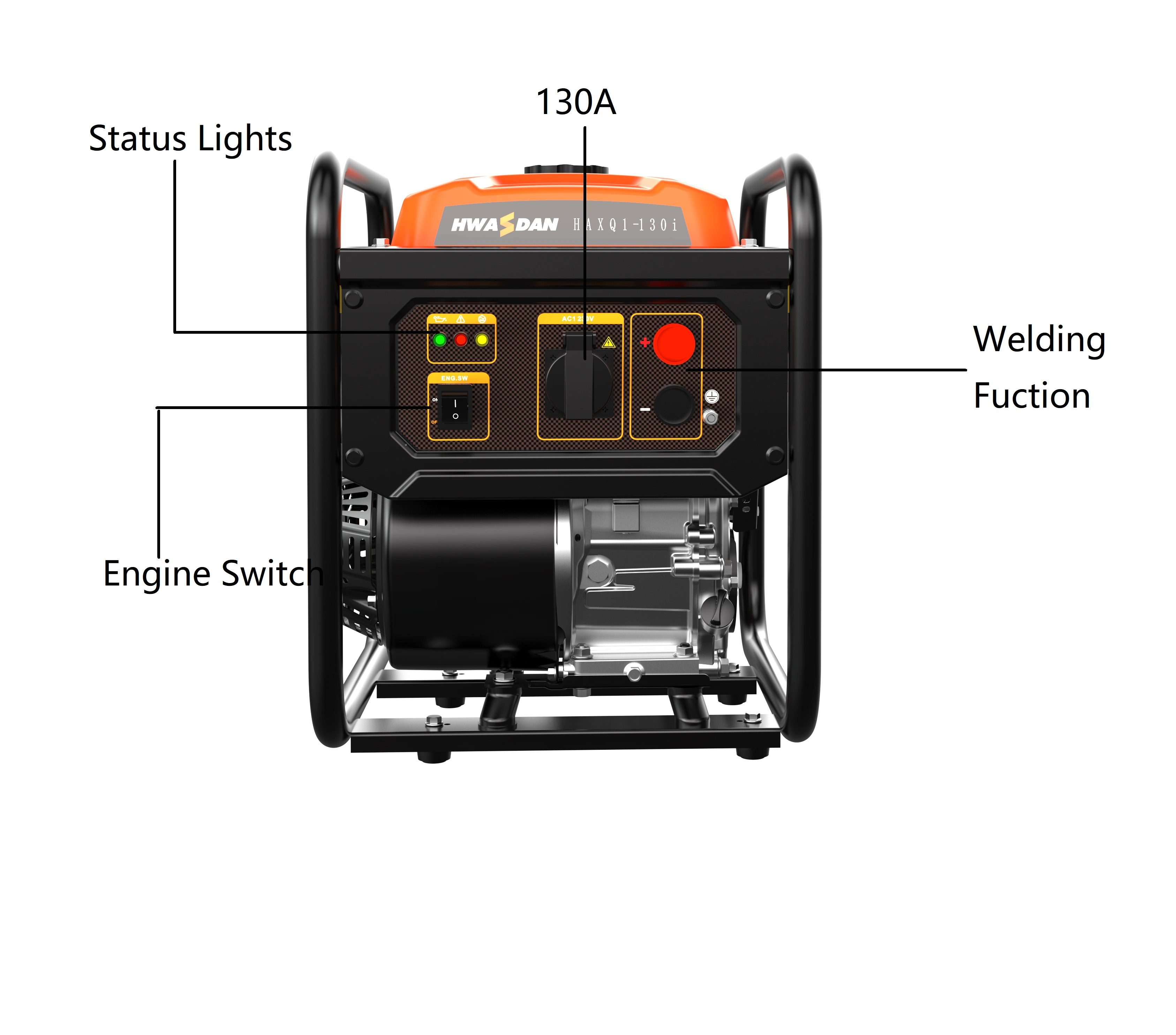Hwasdan Wholesale Portable Welder Gasoline Generator Price 130A Portable Welding Machine  Industrial Generator — image 4