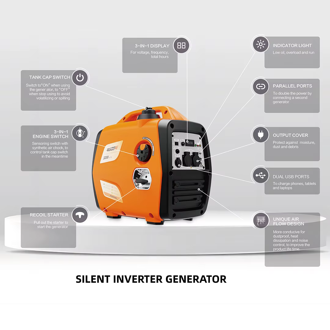 Super Light Weight 3200W Gasoline Generator Electric Backup Portable Silent Inverter Generators 3.5KW LPG Gas Generator for Sale — image 5