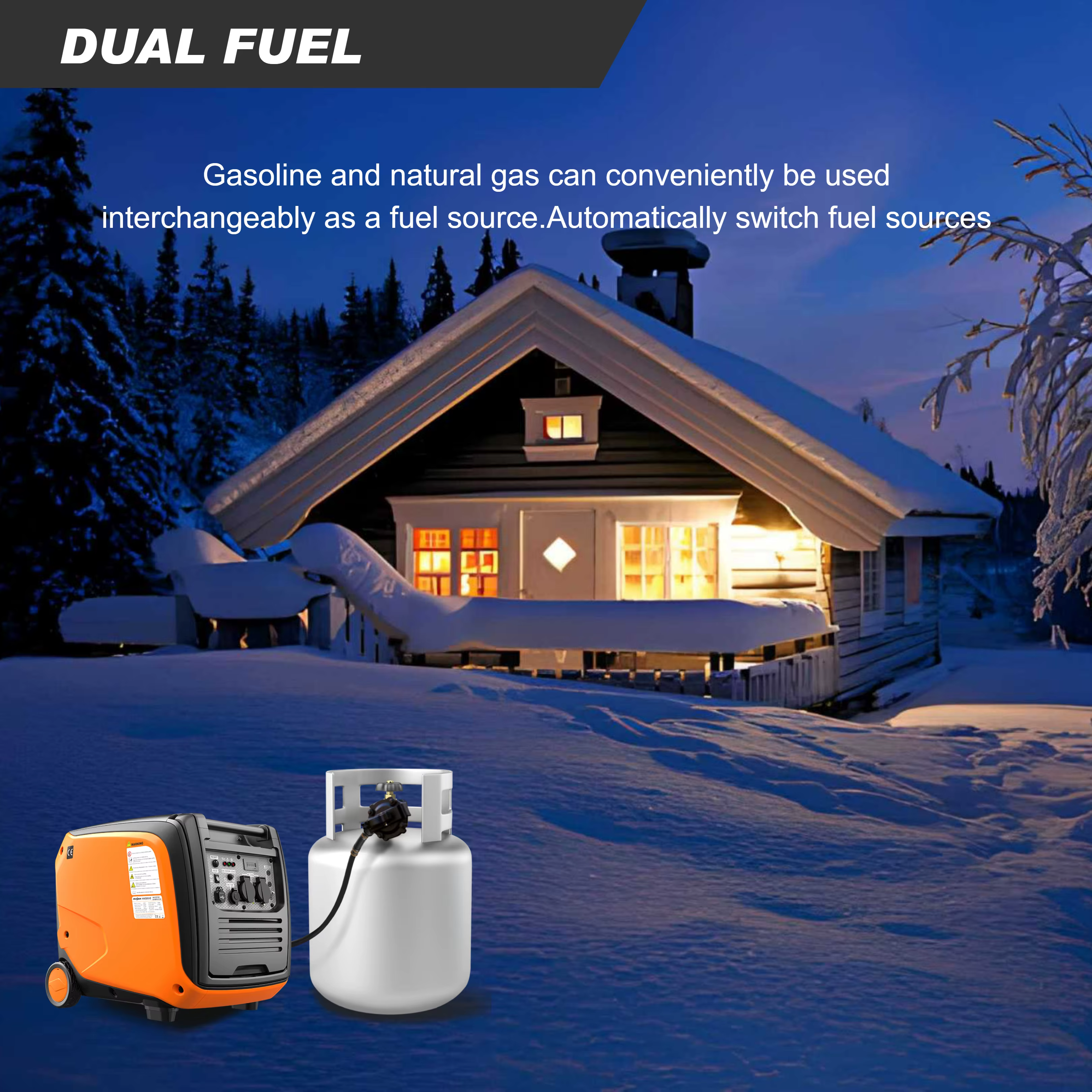 Wholesale Dual Fuel Electric Silent Gasoline Generator for Home Use/3500W Inverter Generator Silent Gasoline LPG Generators — image 6