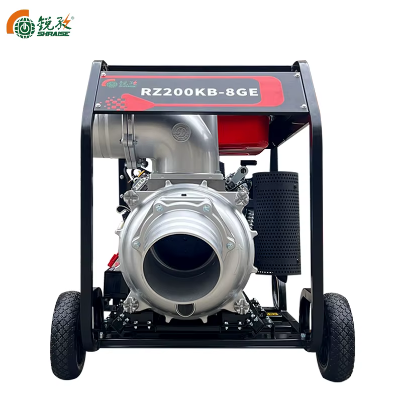 8 Inch Engine Agriculture Irrigation Farm Home Garden Use Low Fuel Portable Gasoline Water Pump — image 2
