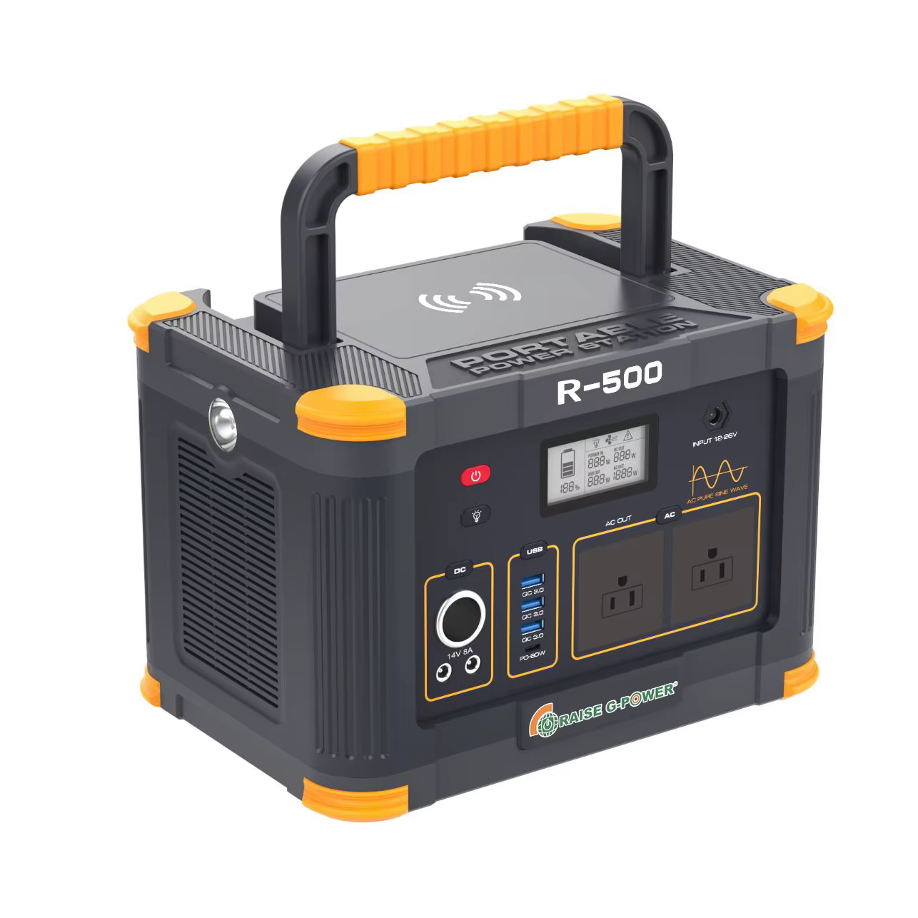 RAISE R-1000 500W Portable Power Station for Home Use with 12V DC Output and 88% Efficiency — image 2