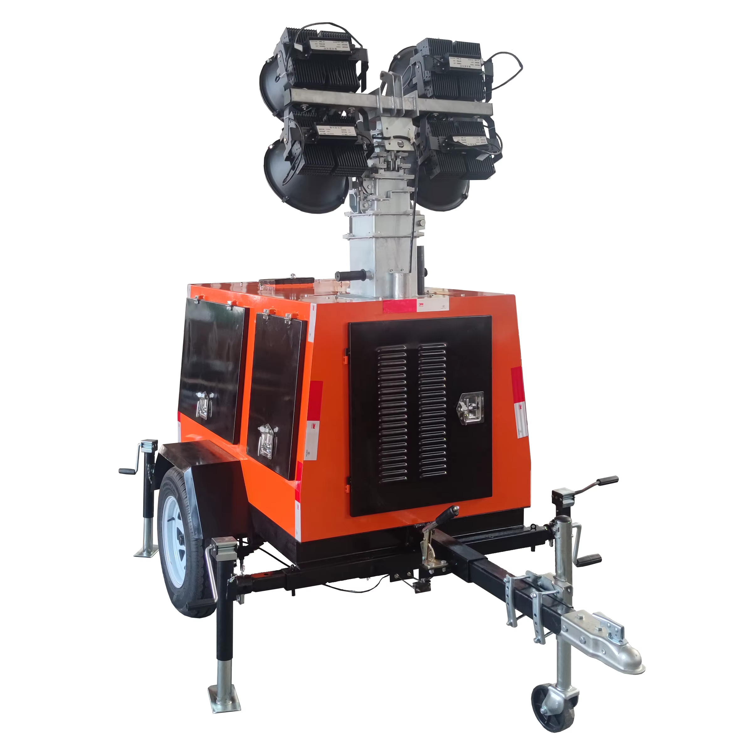 RAISE G POWER 4* 1000W LED Lamp 8kW Generator Automatic Rising-lowering Trailer Mobile Light Tower — image 3