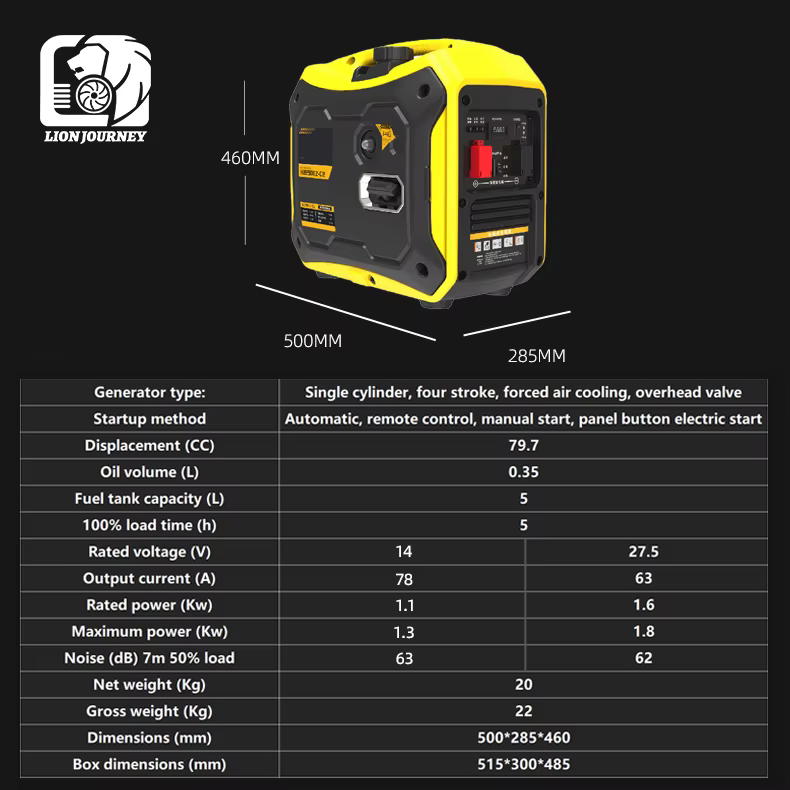 H2350EZ-C2 Hot Portable DC 24v Gasoline Generator Silent RV Battery Air Conditioner Refrigerator for Truck Camping Emergency — image 3