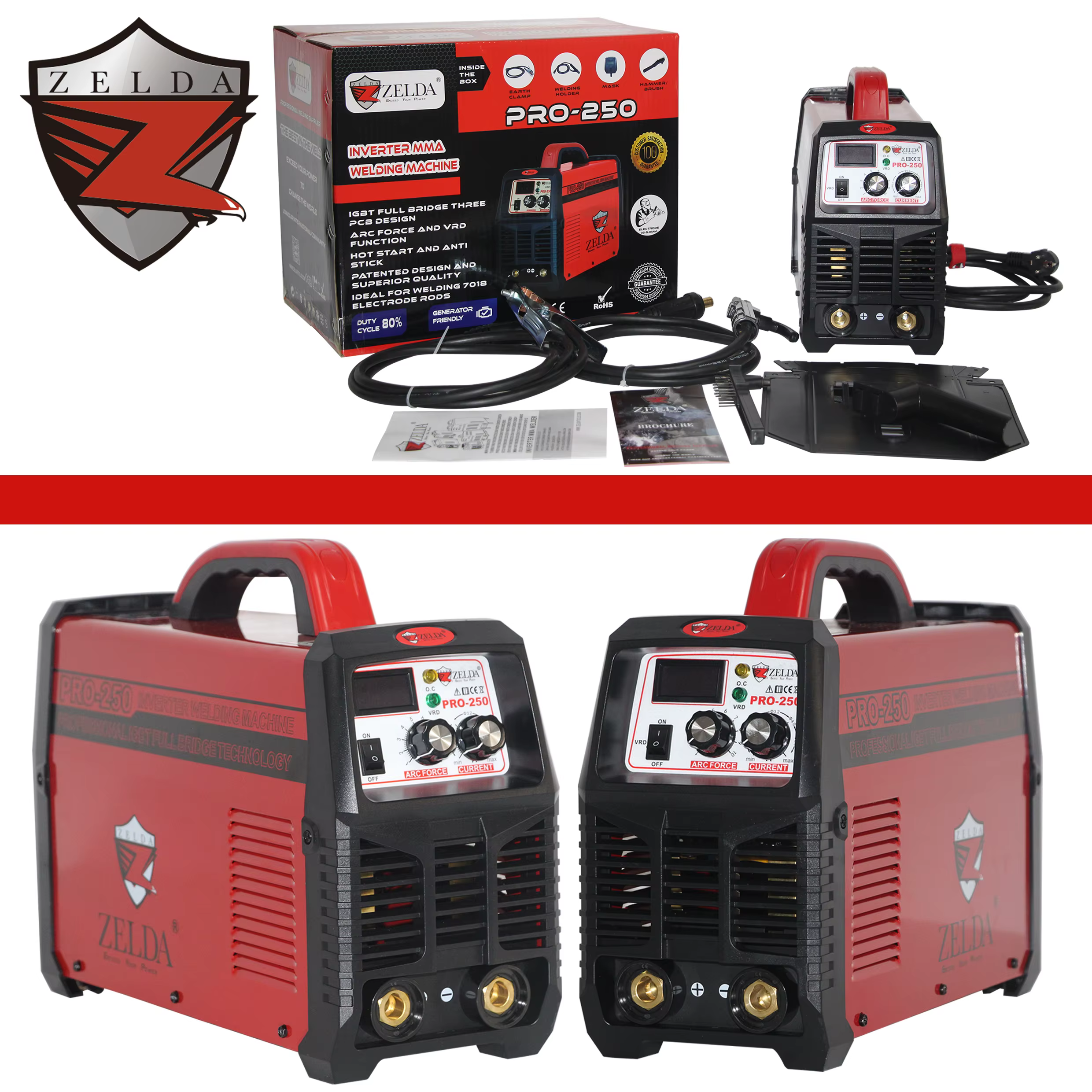 ZELDA 3PCB Use 7018 6013 Electrode MMA Welder 250amp Stick Welding Machine — image 4