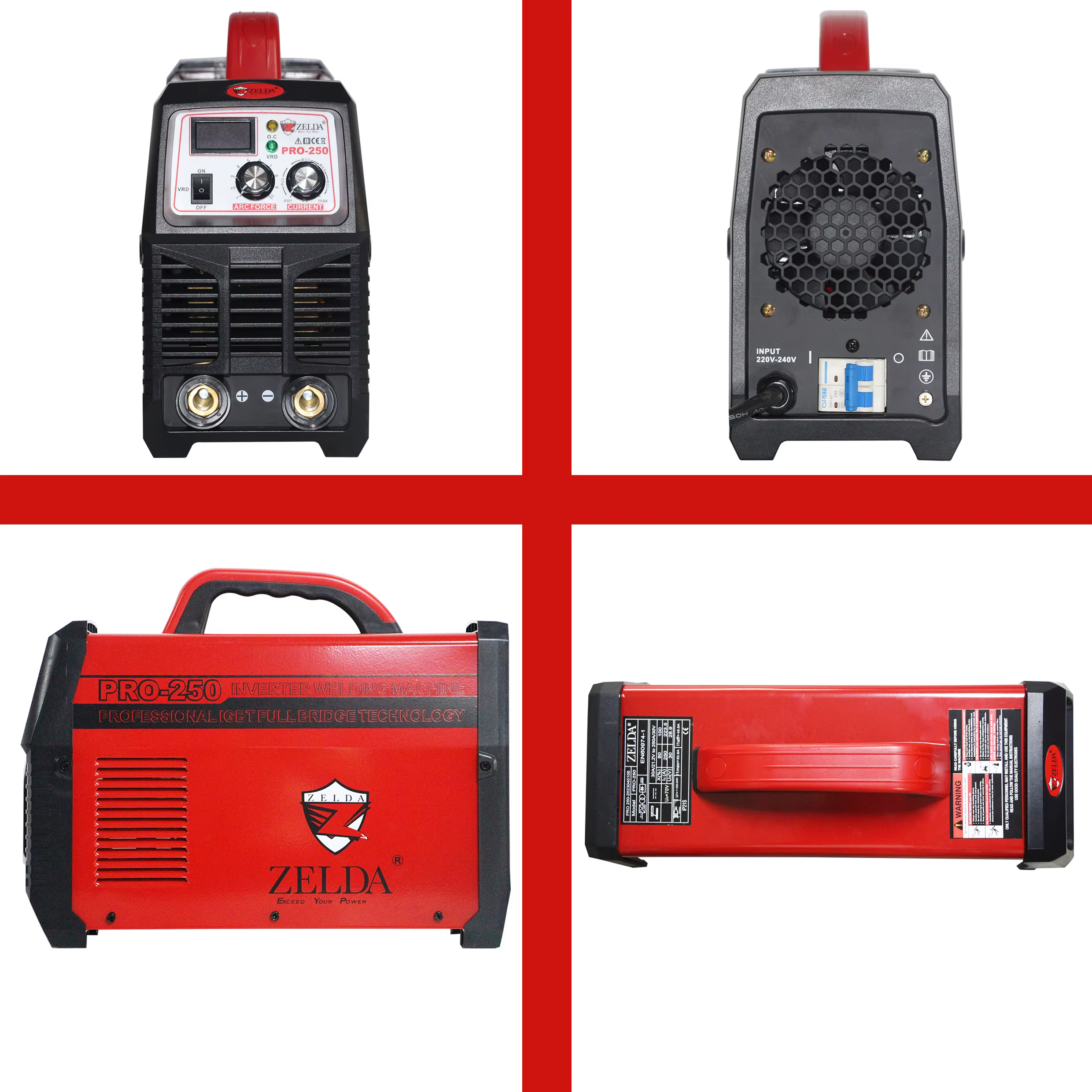 ZELDA 3PCB Use 7018 6013 Electrode MMA Welder 250amp Stick Welding Machine — image 5