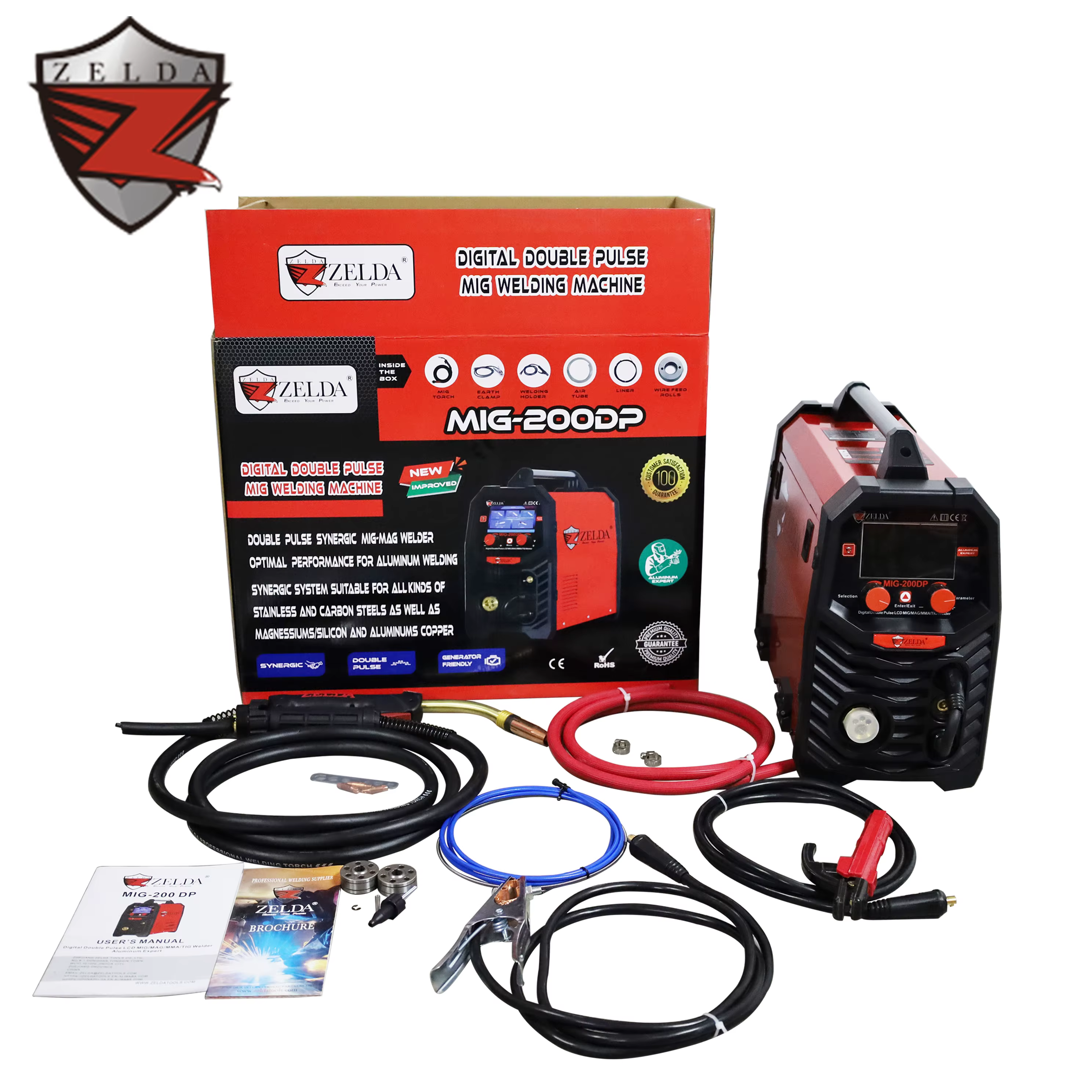 Zelda Digital Dc Inverter MIG 200 Welding Machine Used Carbon/Stainless Steel Double Pulse Welding Aluminum Machine — image 6