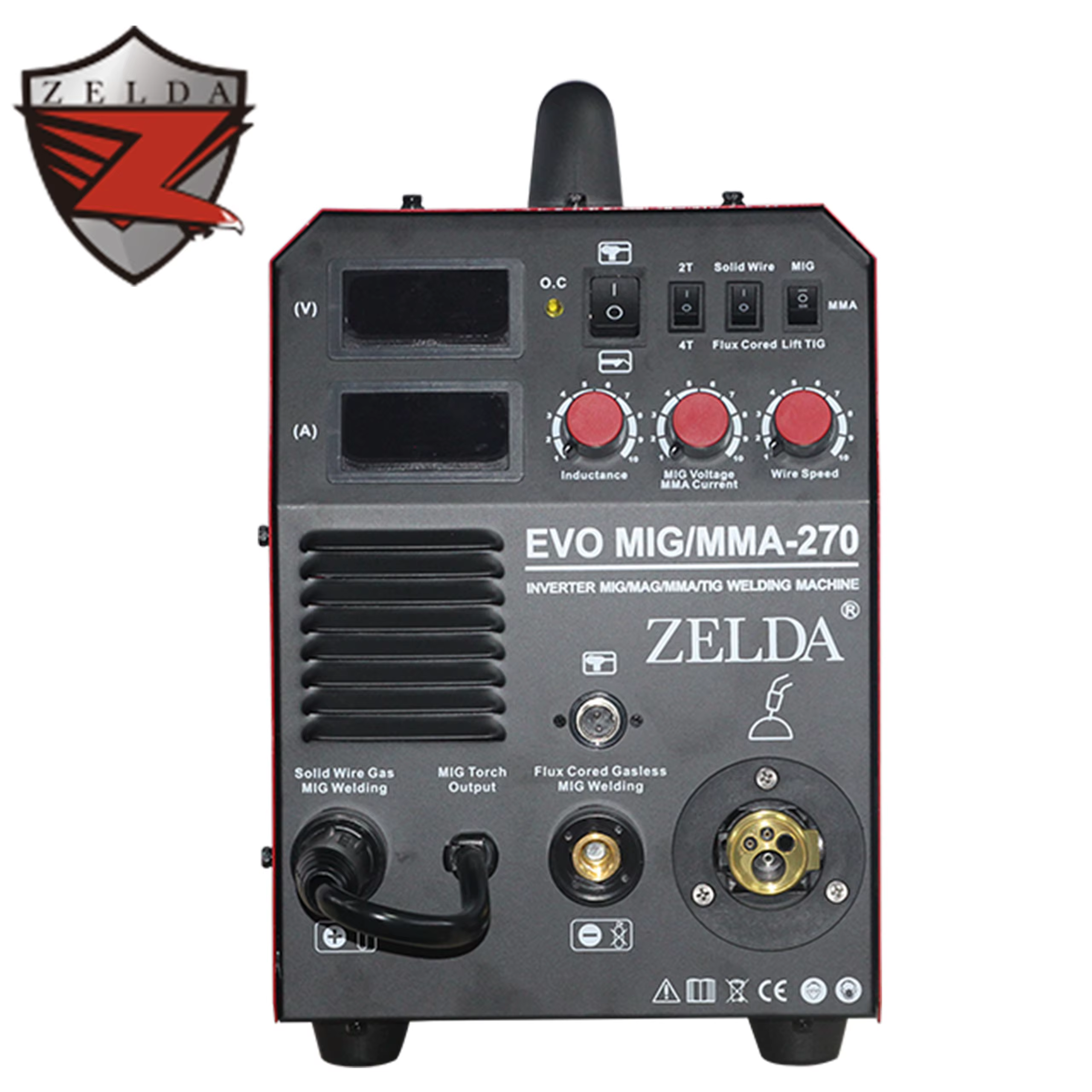 Zelda Professional 220V 270A 8.4kVA 80% Duty Cycle Multifunctional 4-in-1 MIG/MAG/TIG/MMA Welding Machine for Carbon — image 2