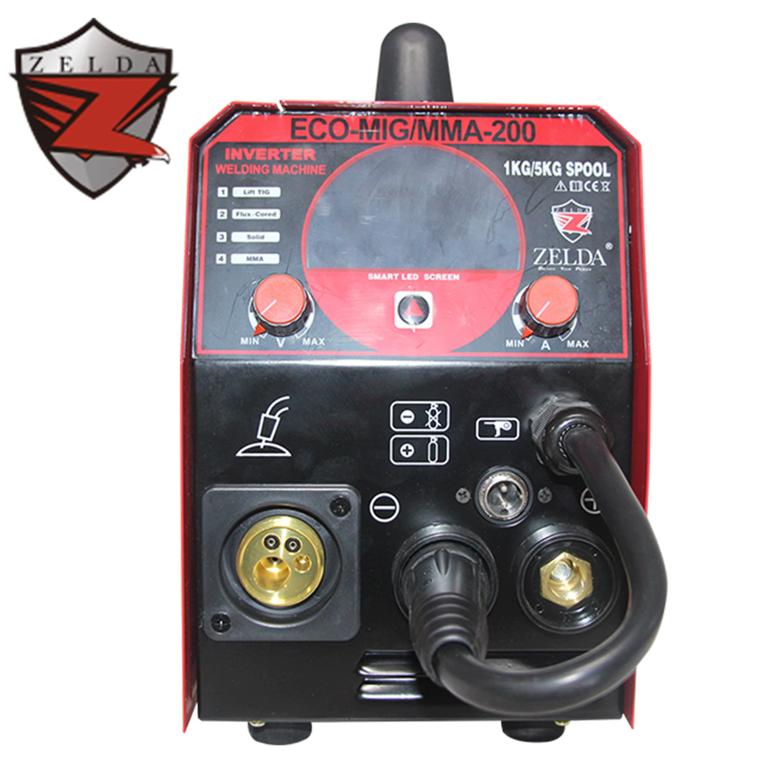 Portable Digital MIG Welder 220V IGBT Multifunctional 0.8mm Solid Feeder New 200A Stainless Steel Inverter for Farm Construction — image 2