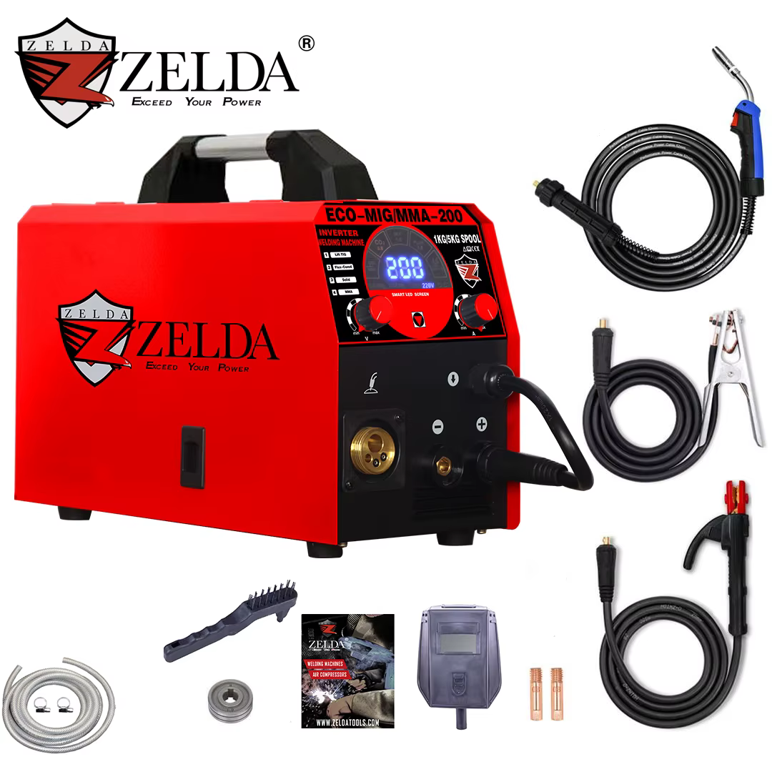 Portable Digital MIG Welder 220V IGBT Multifunctional 0.8mm Solid Feeder New 200A Stainless Steel Inverter for Farm Construction — image 5