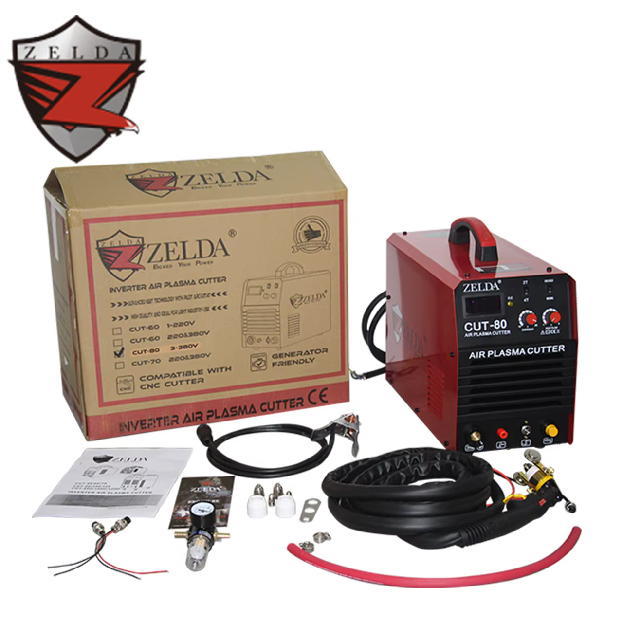 Zelda New Three Phase 380V Dc Inverter Air Plasma Cutter 80Amp Cutting Machine for Mild Stainless Steel Plasma Cutting Machine — image 6