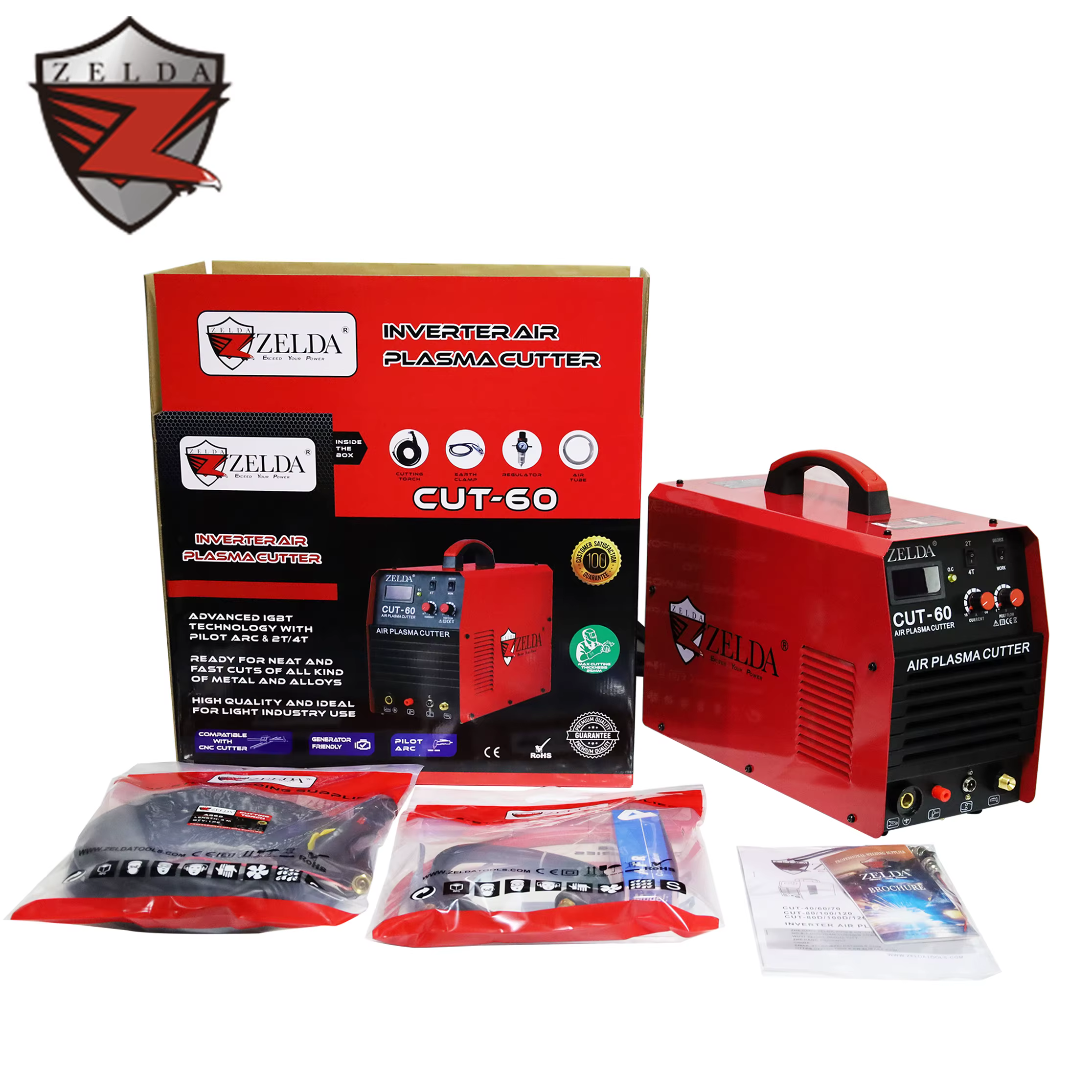 Zelda 60amp Air Plasma Cutter for Mild/Stainless Steel Aluminium Brass Copper Max 25mm Cutting 220V Air Plasma Cutter — image 6