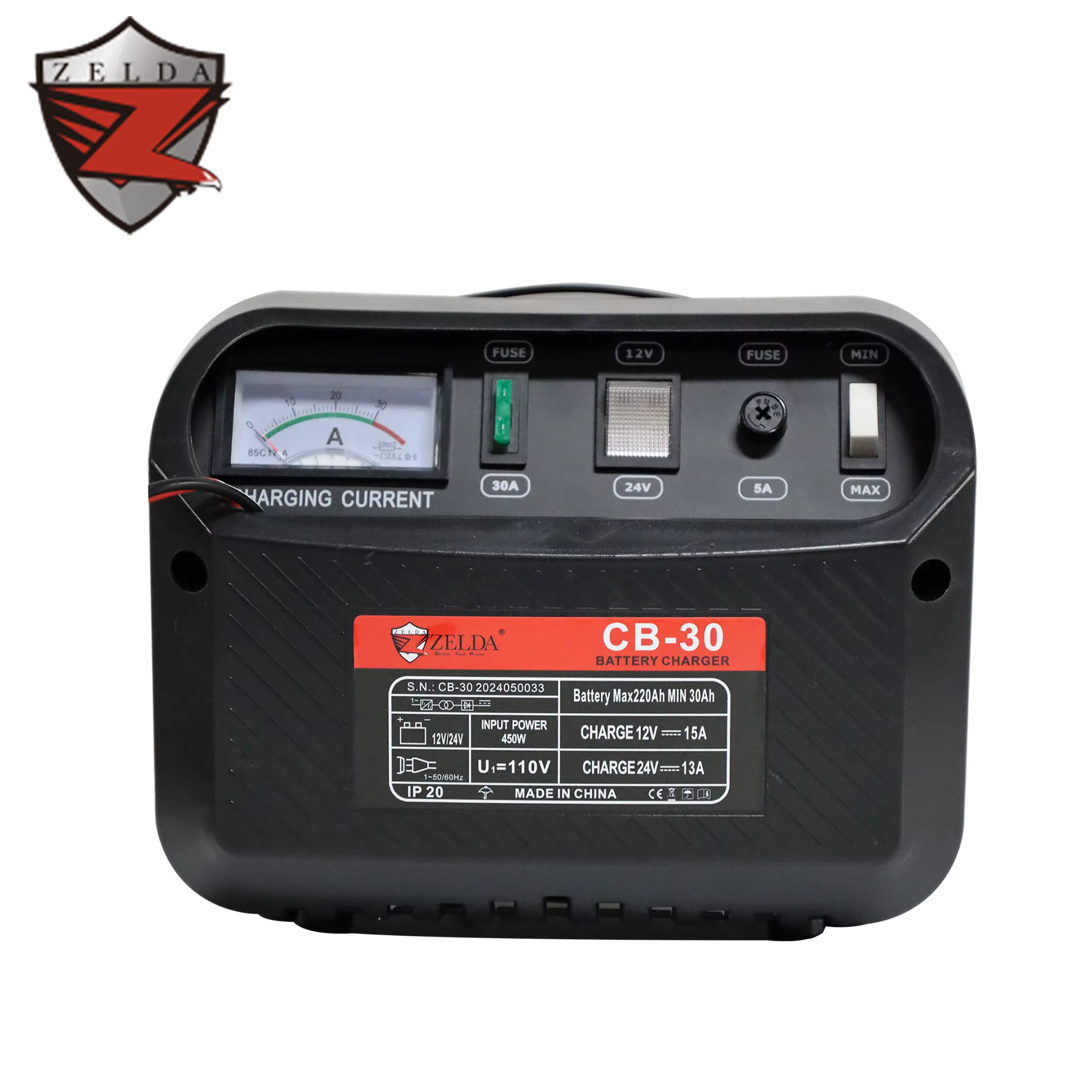 ZELDA Portable CB-30 Single Phase 12V/24V Ac Inverter Plug in Adapter for Battery Packs Car Battery Charger — image 2