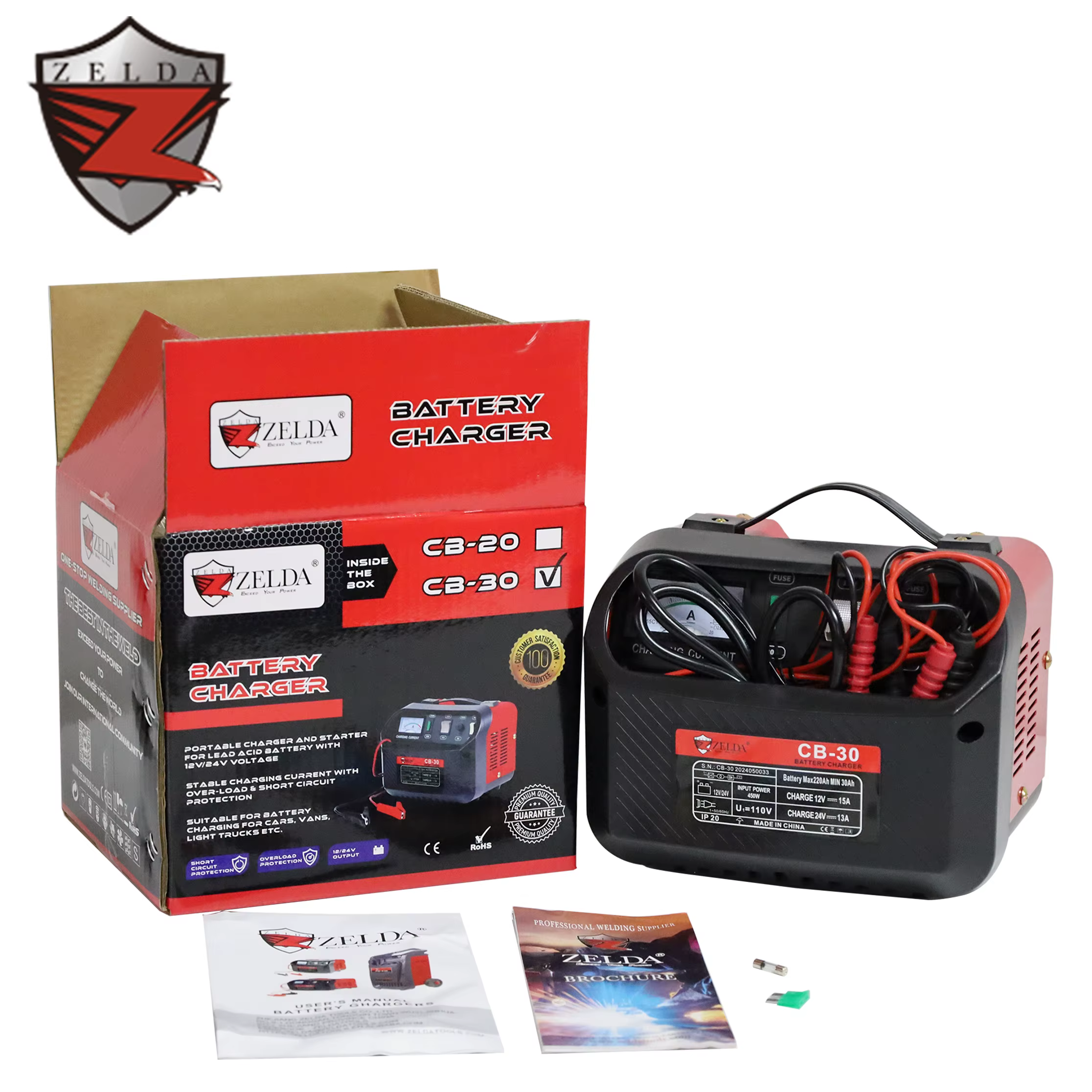 ZELDA Portable CB-30 Single Phase 12V/24V Ac Inverter Plug in Adapter for Battery Packs Car Battery Charger — image 6