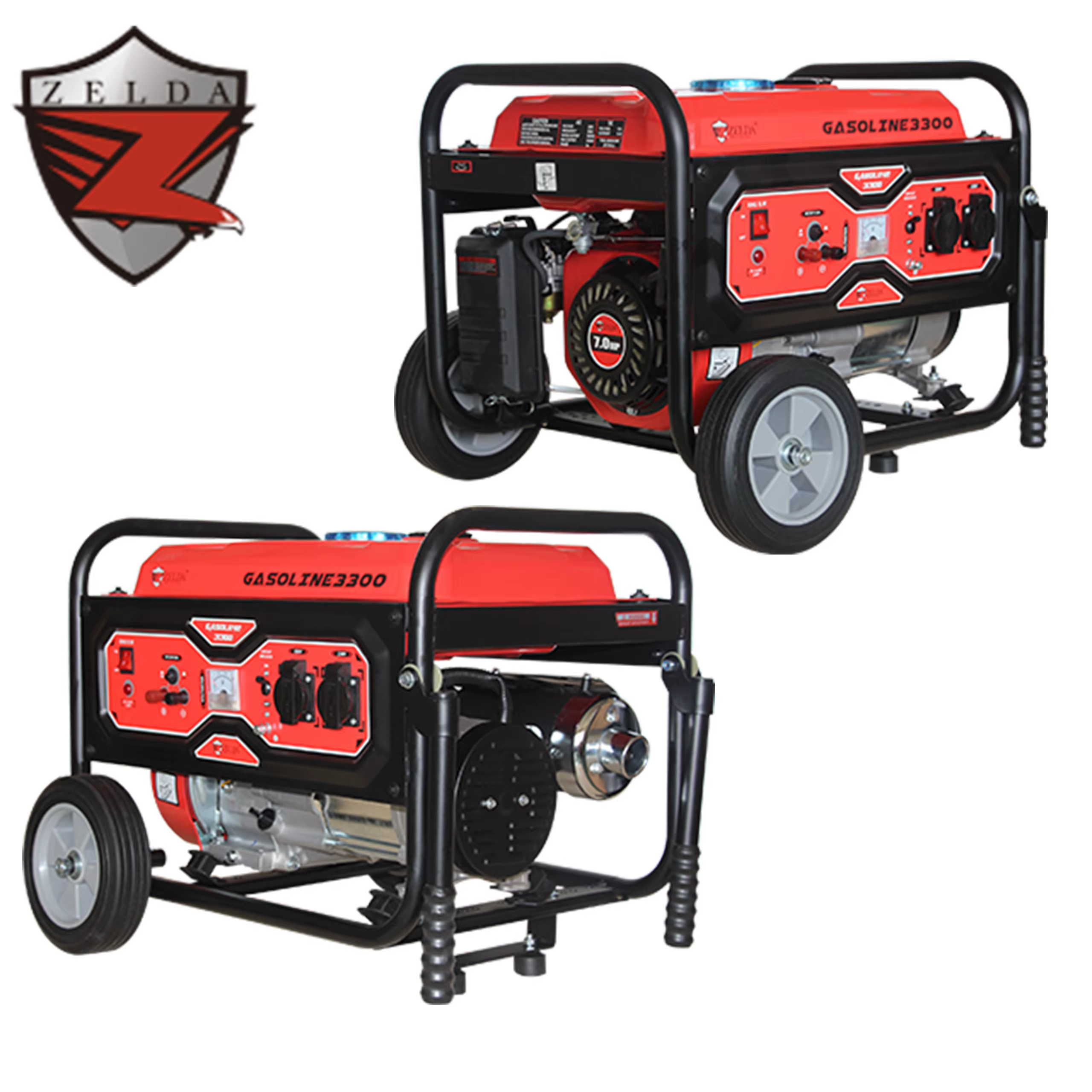 Zelda Portable 3300W Gasoline Generator 50Hz AC Single Phase Recoil Starting System for Home Use Cheap 15L Gasoline Generator — image 6