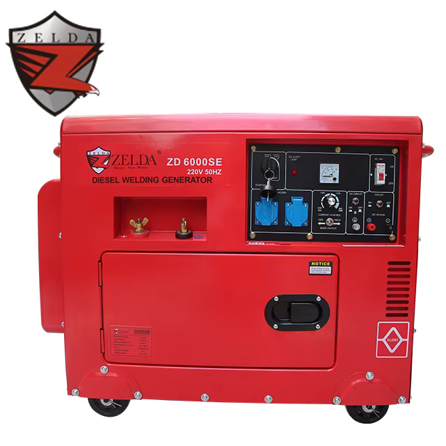Customized ZD 6000SE Silent Diesel Generator 50Hz 220V Air-Cooled Engine 12.5L Fuel Tank Electric Start — image 2