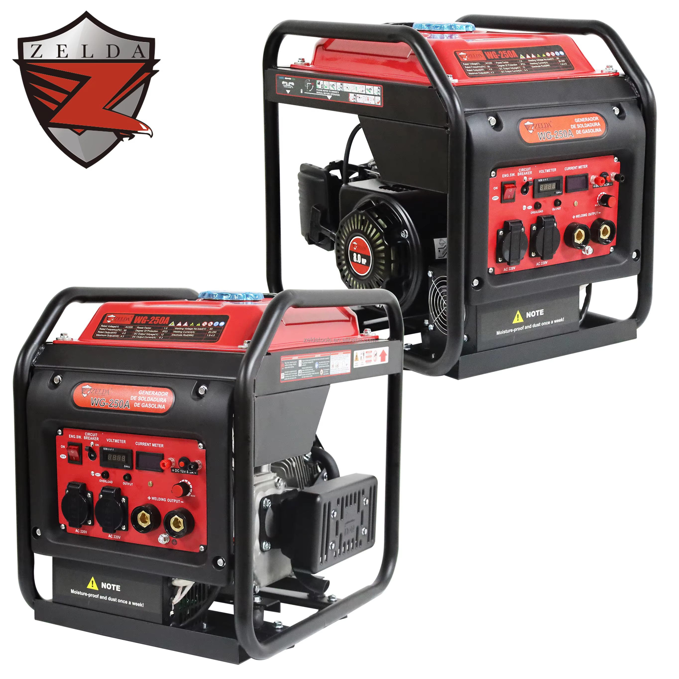 Zelda 6.5 Max AC Output Gasoline Generator Inverter Air Cooled Welding Equipment Reliable High-quality 50Hz 4-stroke Recoil — image 4