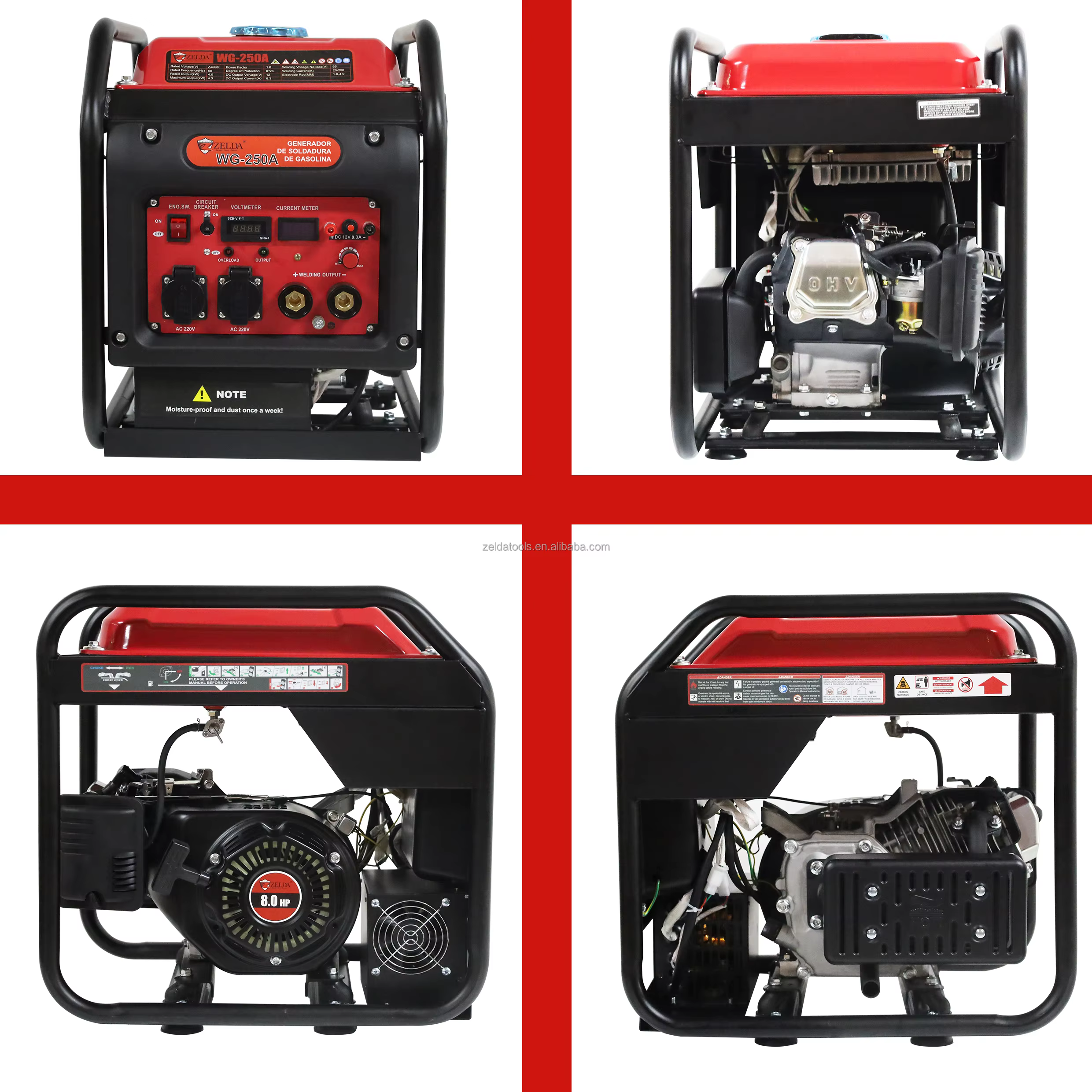 Zelda 6.5 Max AC Output Gasoline Generator Inverter Air Cooled Welding Equipment Reliable High-quality 50Hz 4-stroke Recoil — image 5