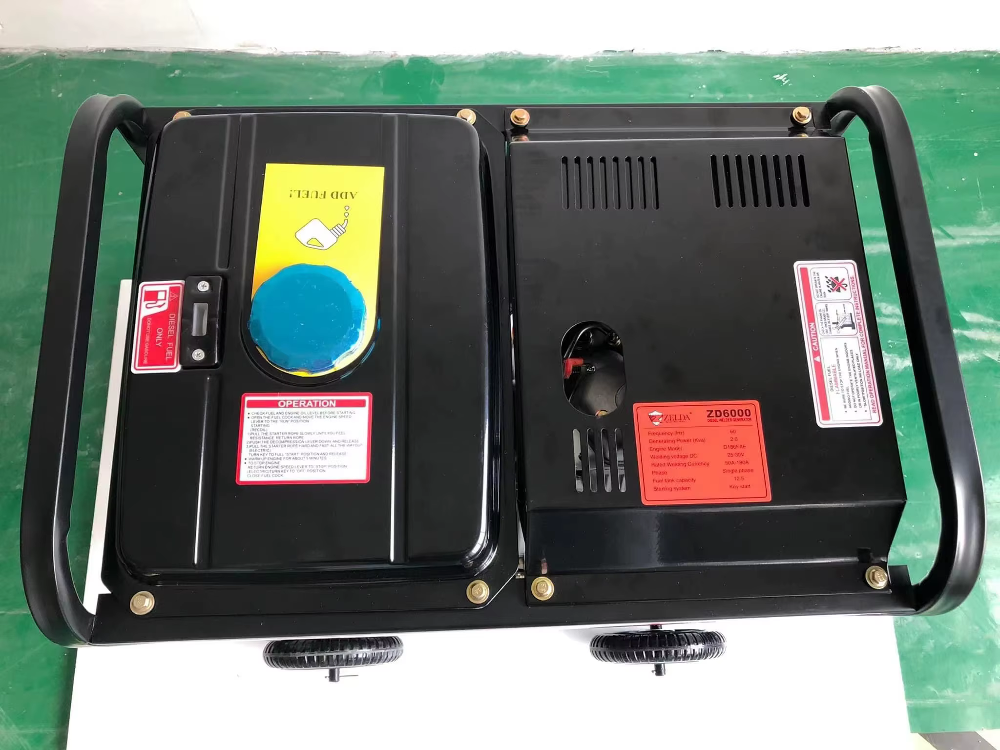 ZELDA New 5KW Welding Generator Electric 32A Battery Starting System Double Voltage 110V/220V Generator Diesel Welding Generator — image 2