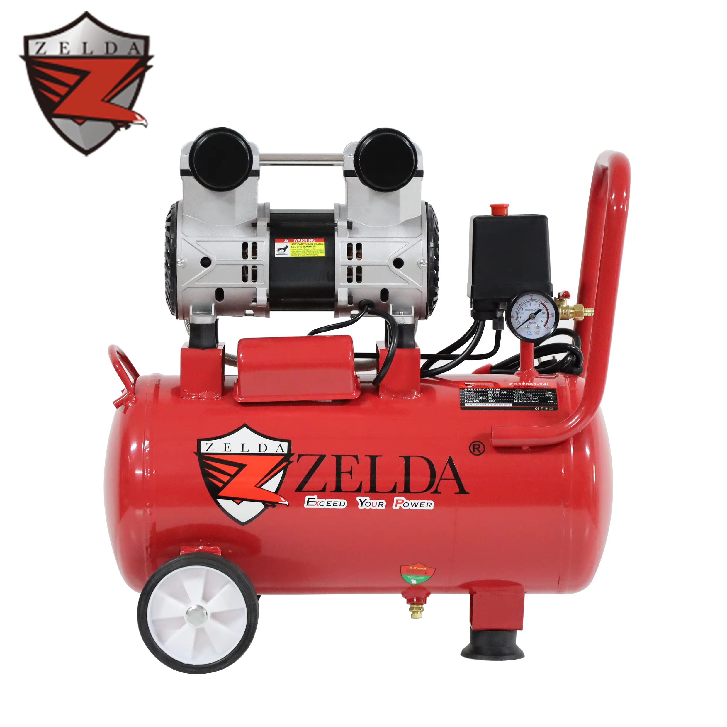 Zelda ZD12001-24L High Performance 8-BAR Oil-Free Silent Air Pump Compressor OEM Customized on Sale — image 2