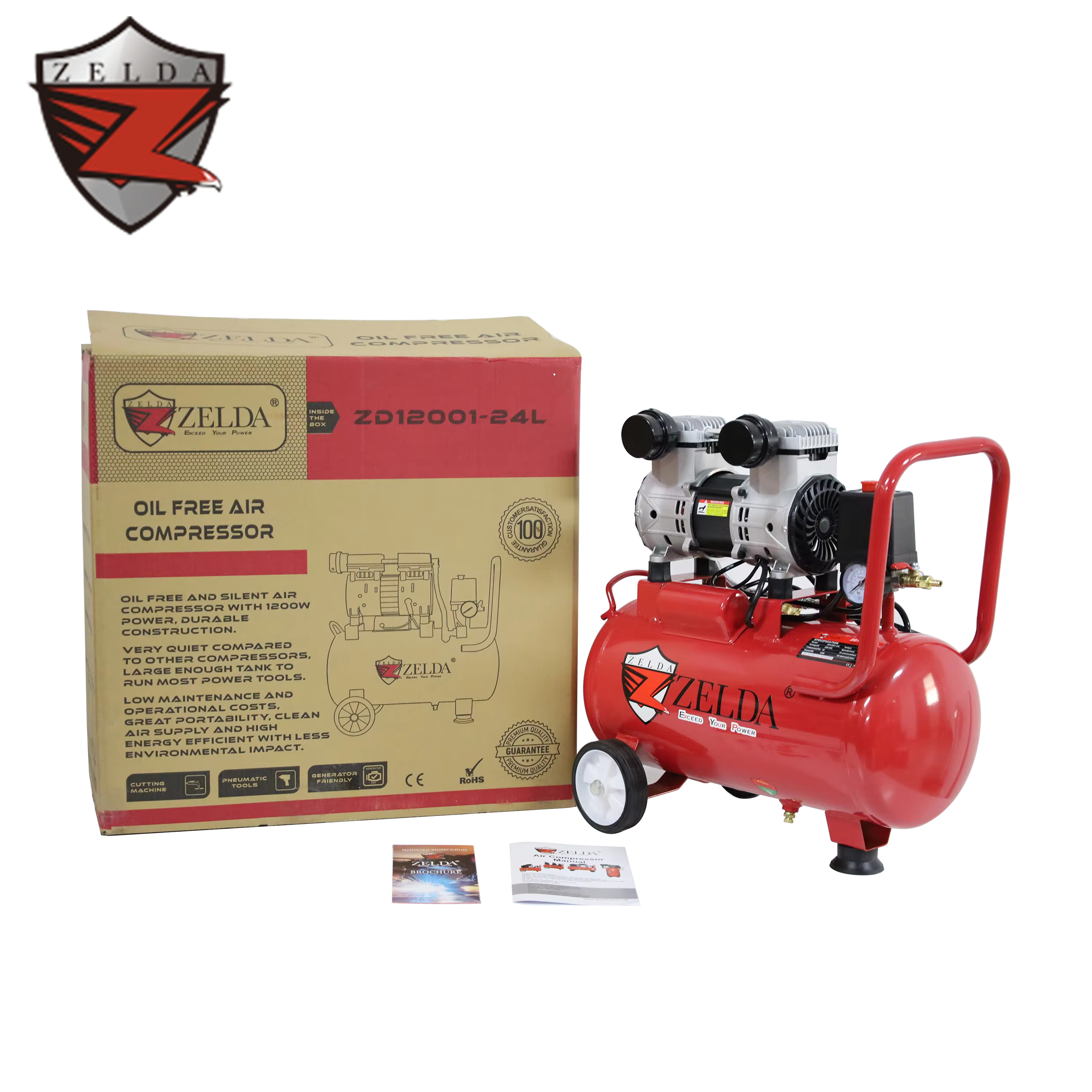 Zelda ZD12001-24L High Performance 8-BAR Oil-Free Silent Air Pump Compressor OEM Customized on Sale — image 6