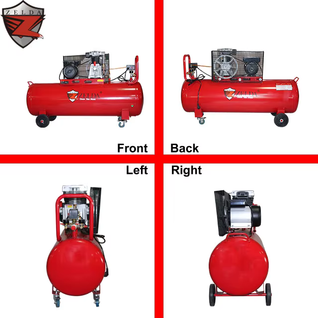 Zelda 220v 50Hz Belt Driven Piston with 200L Tank Pneumatic Tools 3HP Air Compressor — image 3