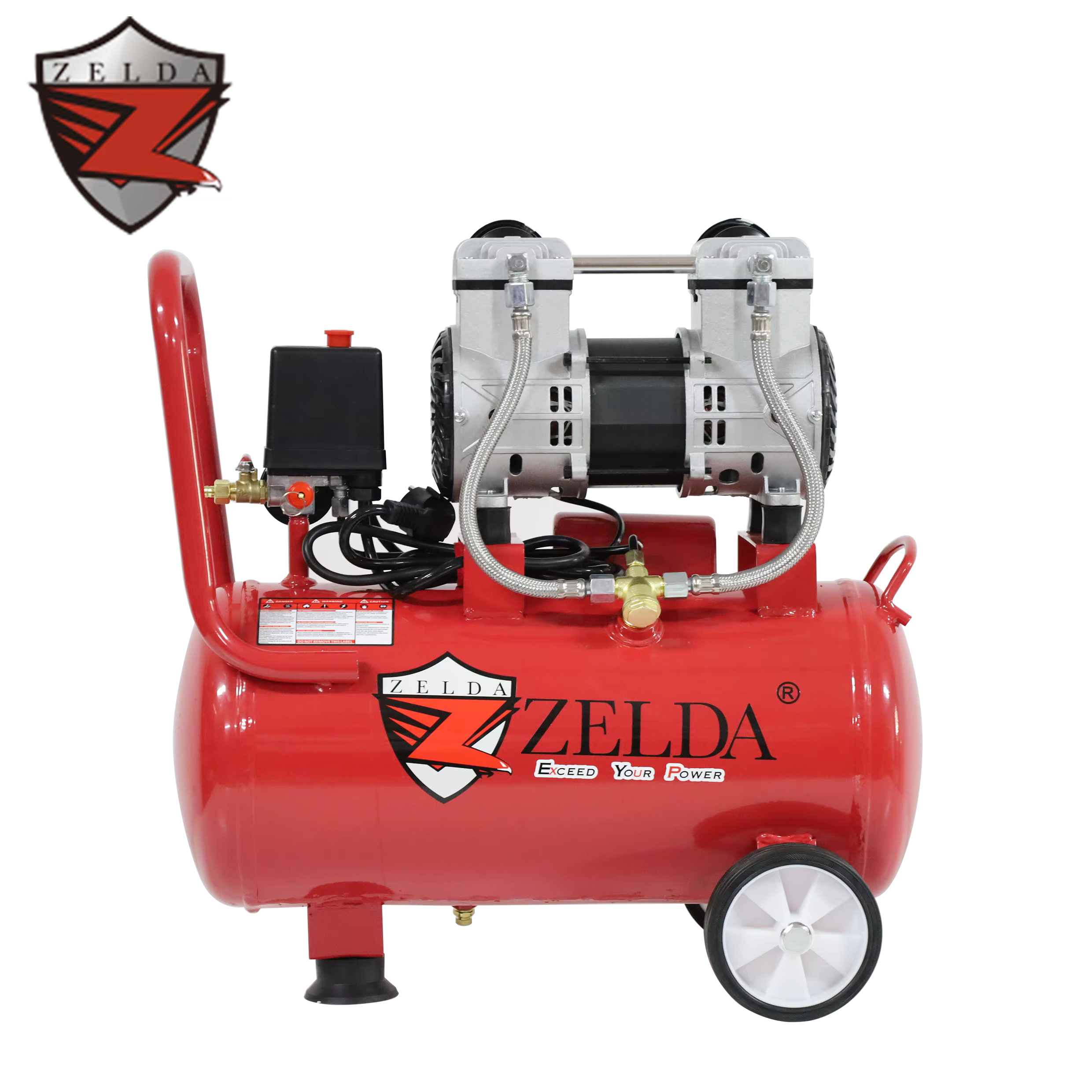 Zelda ZD12001-24L Mini Industrial 220V 8-BAR Oil-Free Silent Air Compressor OEM Customizable for Sale — image 4