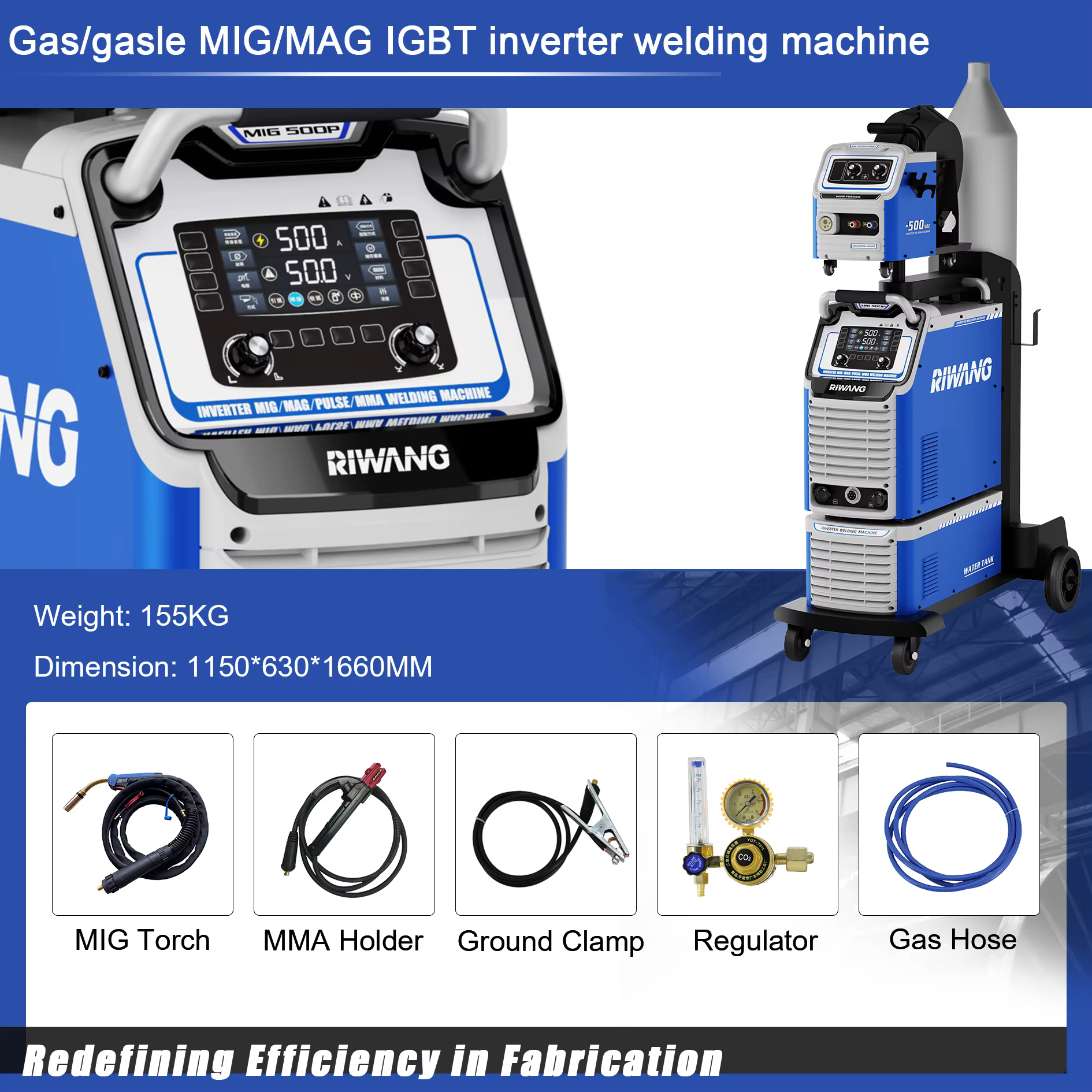 High Efficiency 500A MIG Welder 500P Inverter with Double Pulse Technology Speedy Aluminum Welder on Sale — image 4