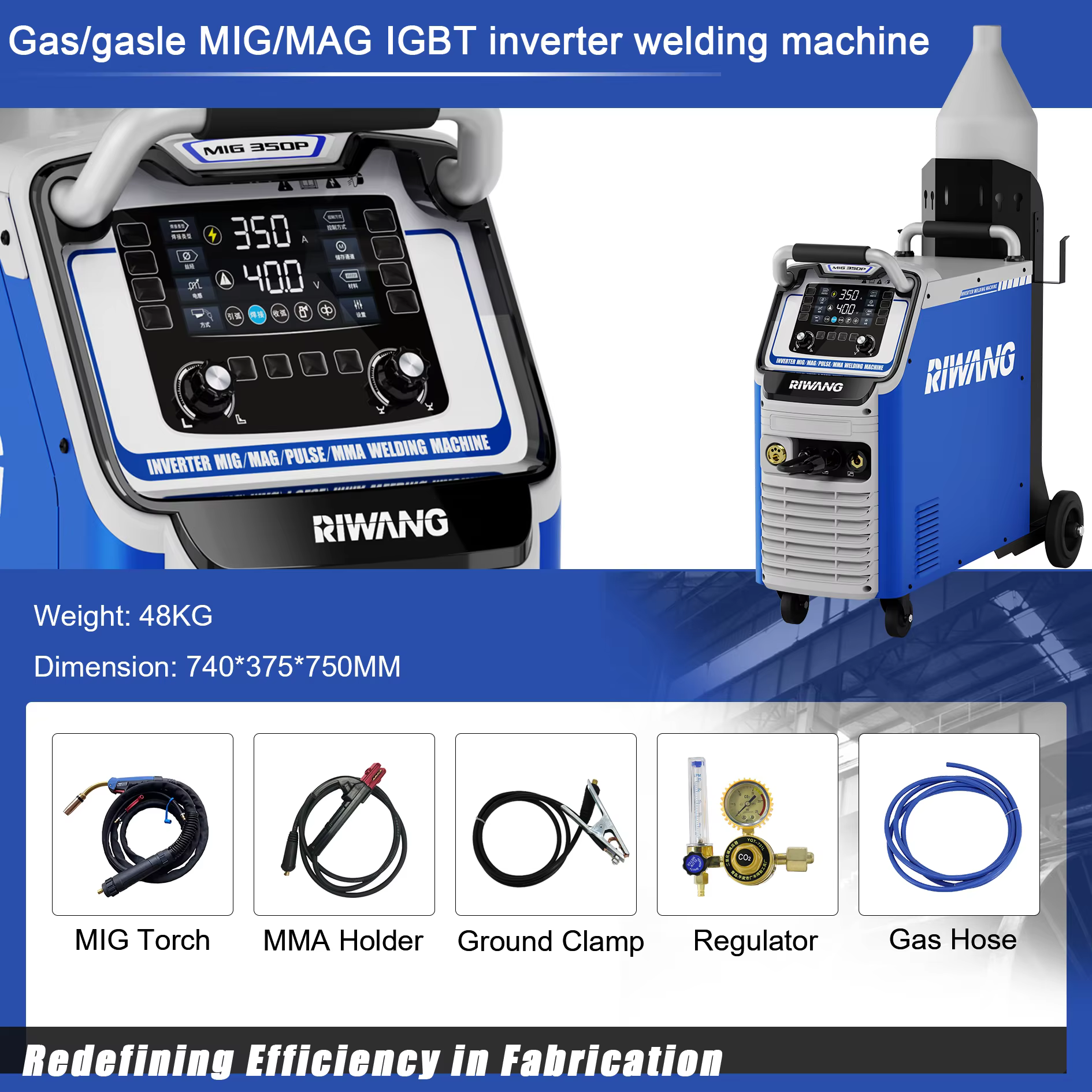 Professional MIG350P MIG Welder 350A 380V Aluminum Pulse Welding Machine — image 4