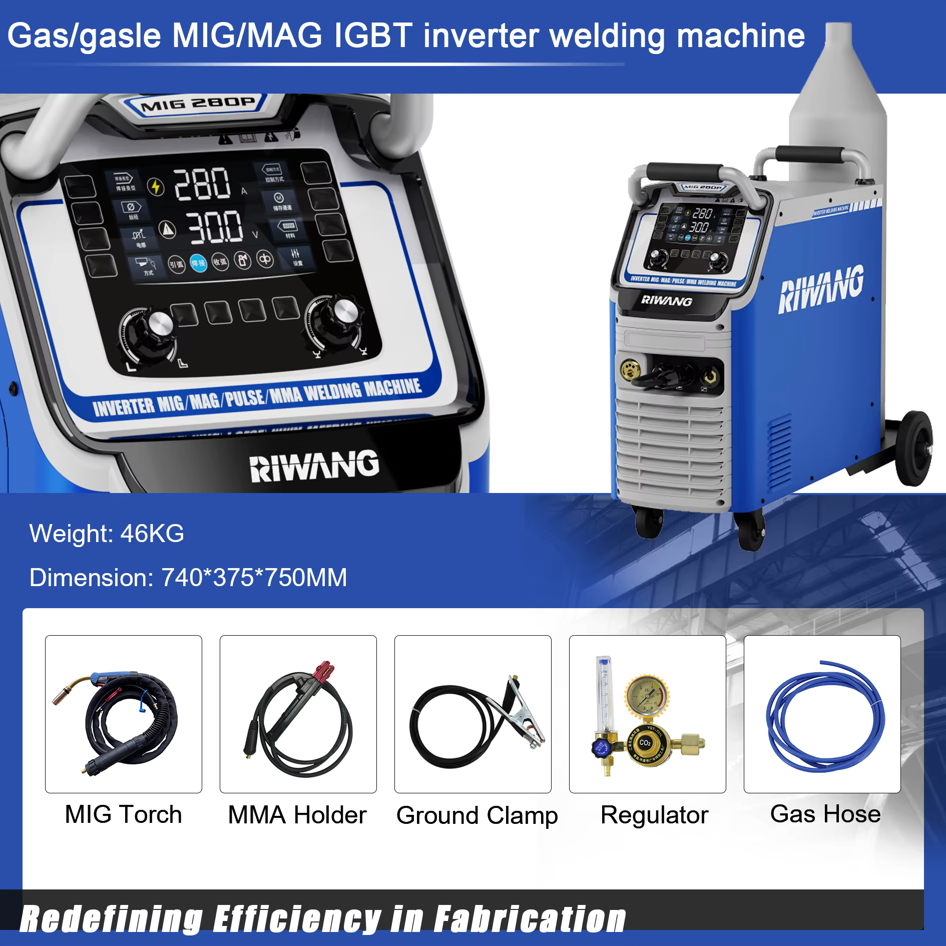 Mig 280P for Aluminium Synergistic Maquina Mig Welding Machine With Double Pulse Mig Welder — image 5