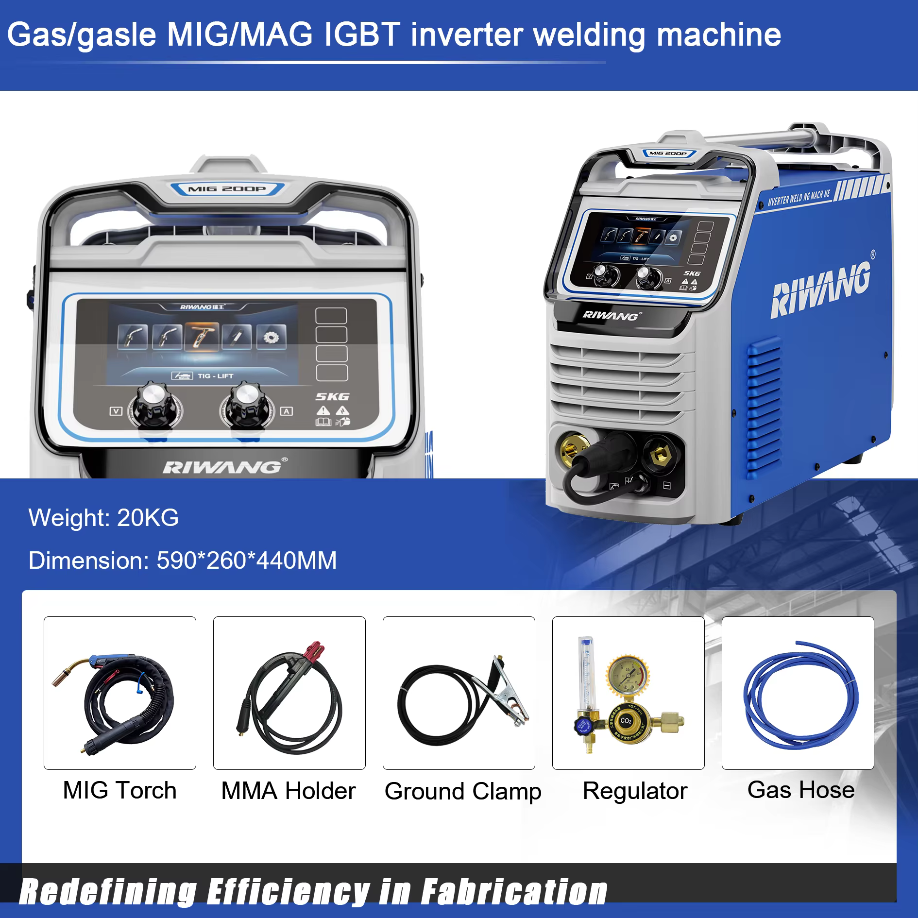 MIG 200P Professional MIG/MAG Welder Double Pulse for Aluminum & Stainless Steel CO2 Mig Welder — image 4