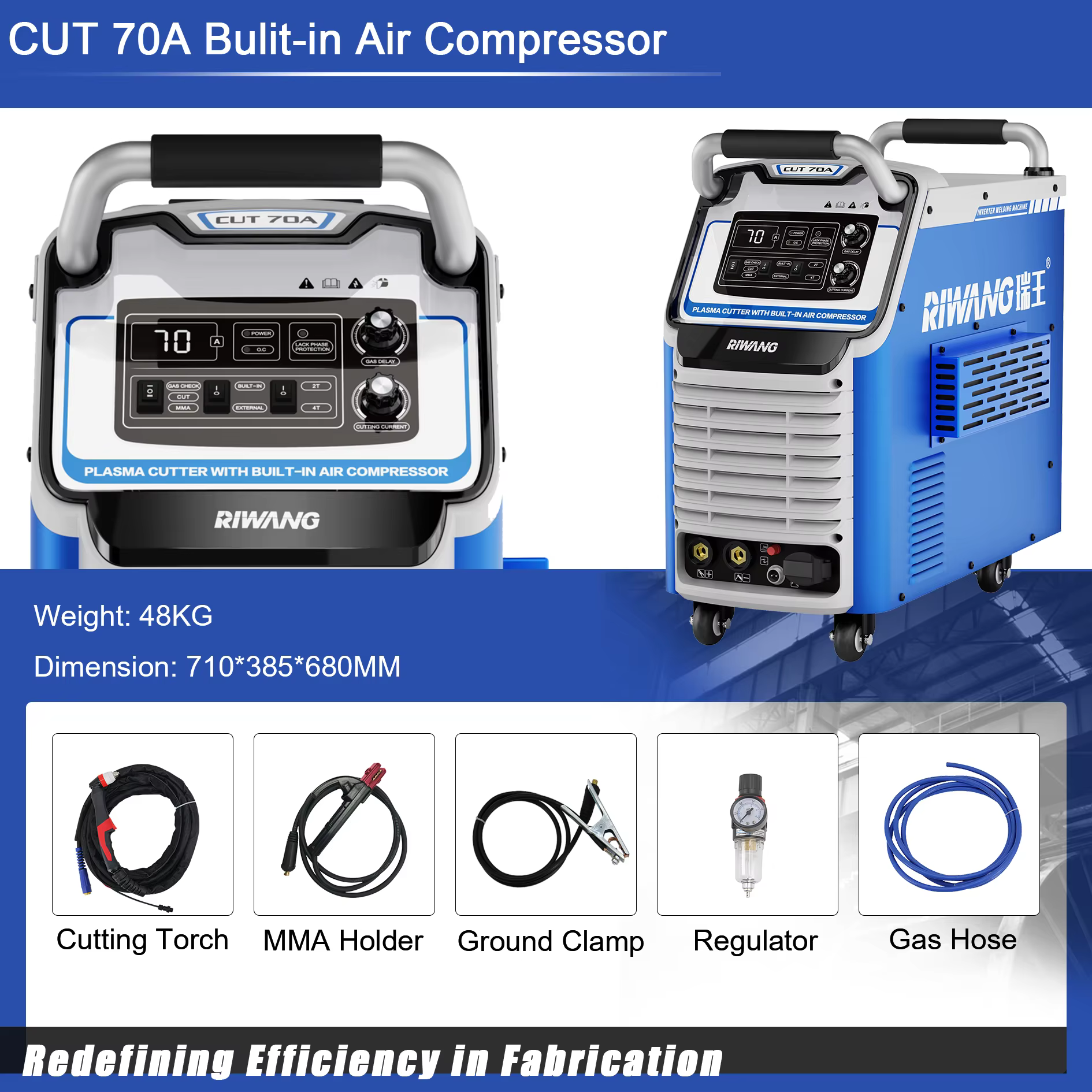 Handheld Industrial Grade Inverter Welder CUT-70A Mma Excellent Thrust Equipment Built-in Air Compressor Arc Plasma Cutter Steel — image 4