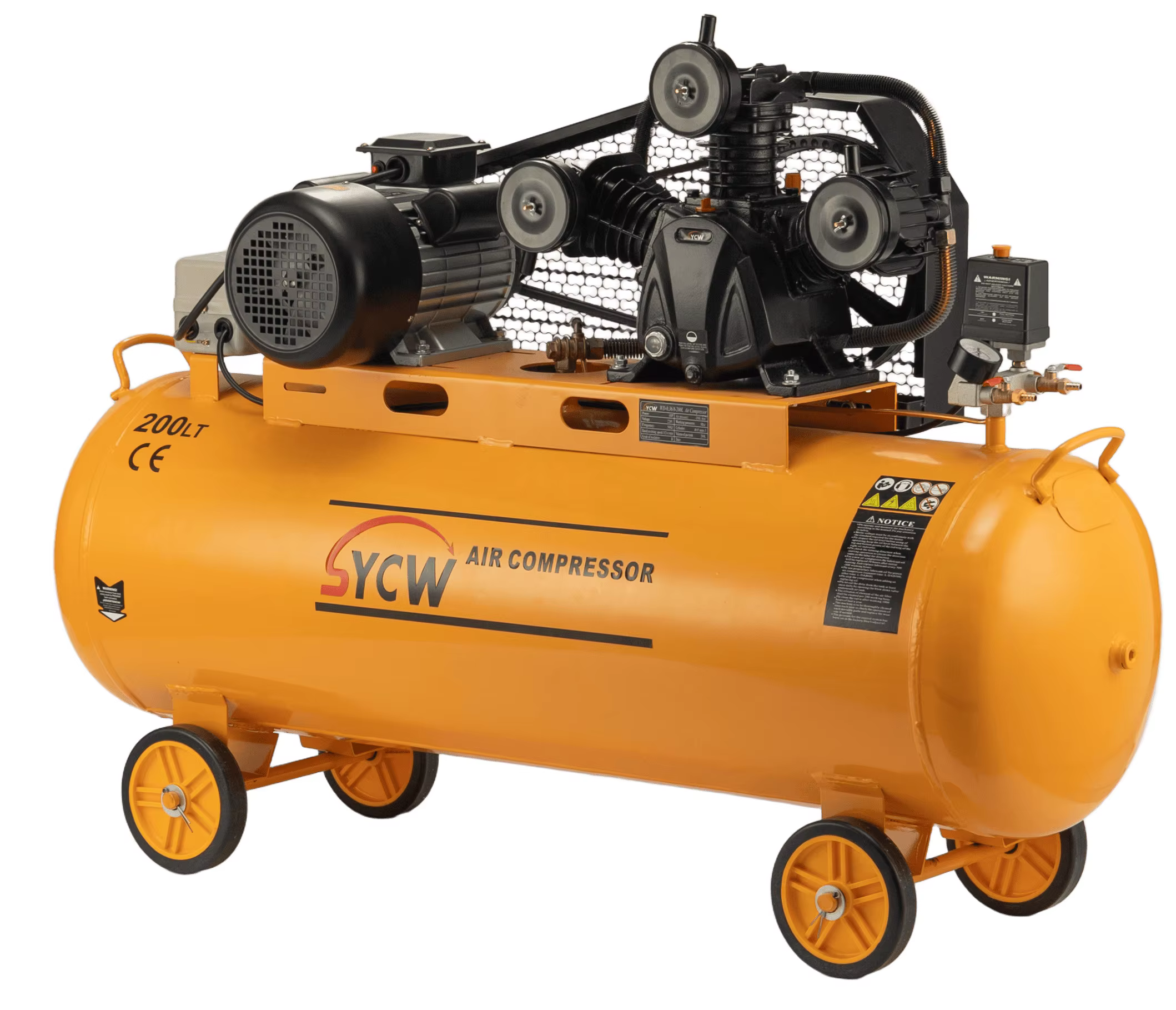 SHENYUAN 4HP 3KW Piston Air Compressor  380V/220V Belt Drive Air Compressor Industrial Air Compressor WD-0.36/8-200L — image 3