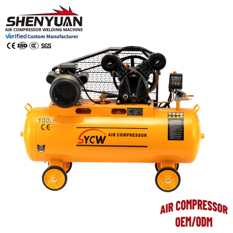 Hot Seller 2.2kw Electric Diesel Piston Tire Air Compressor 100L Belt Portable 380v PLC AC Industrial Spare Parts Motor — image 2