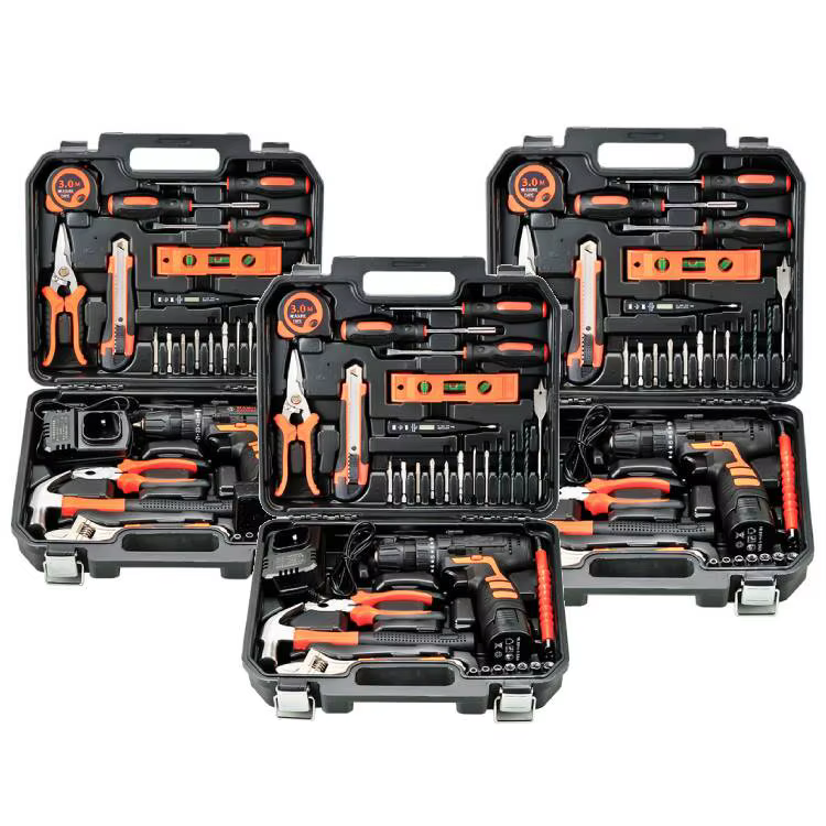 128pcs Cordless Hand Tool Set Drill Set 12v Cordless Drill Set with Charger — image 4
