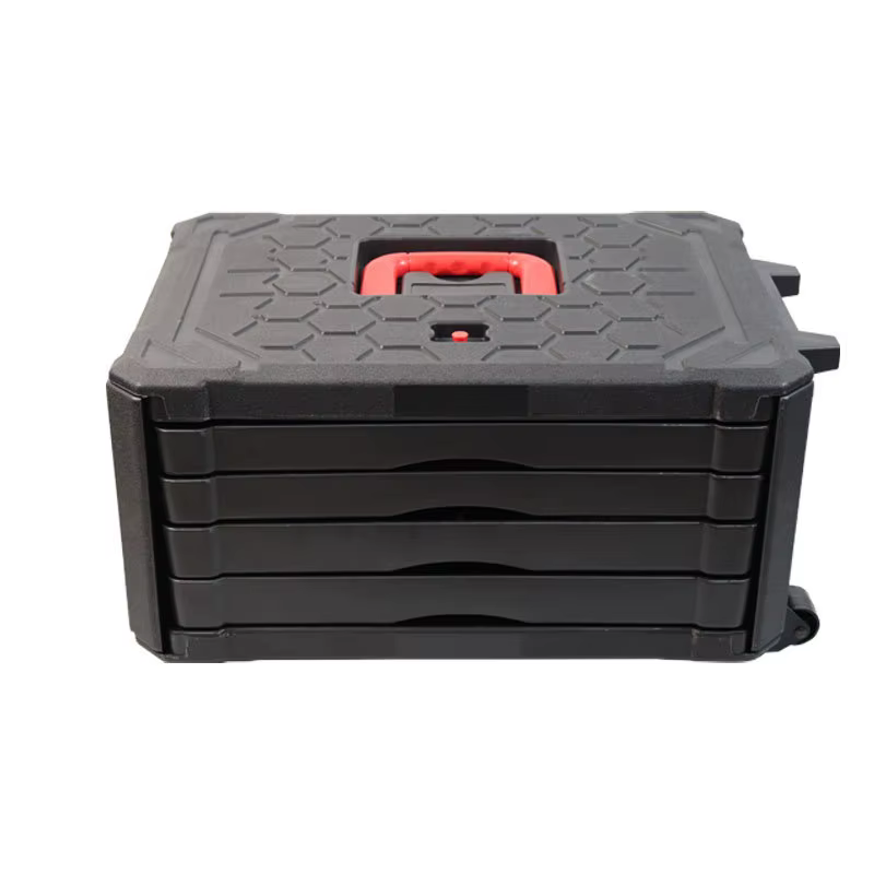 4 Drawer 300 Pieces Trolley Case Tool Kit with Rolling Tool Box Socket Wrench Hand Tool Set House Repair Kit  WITH Long Handle — image 2