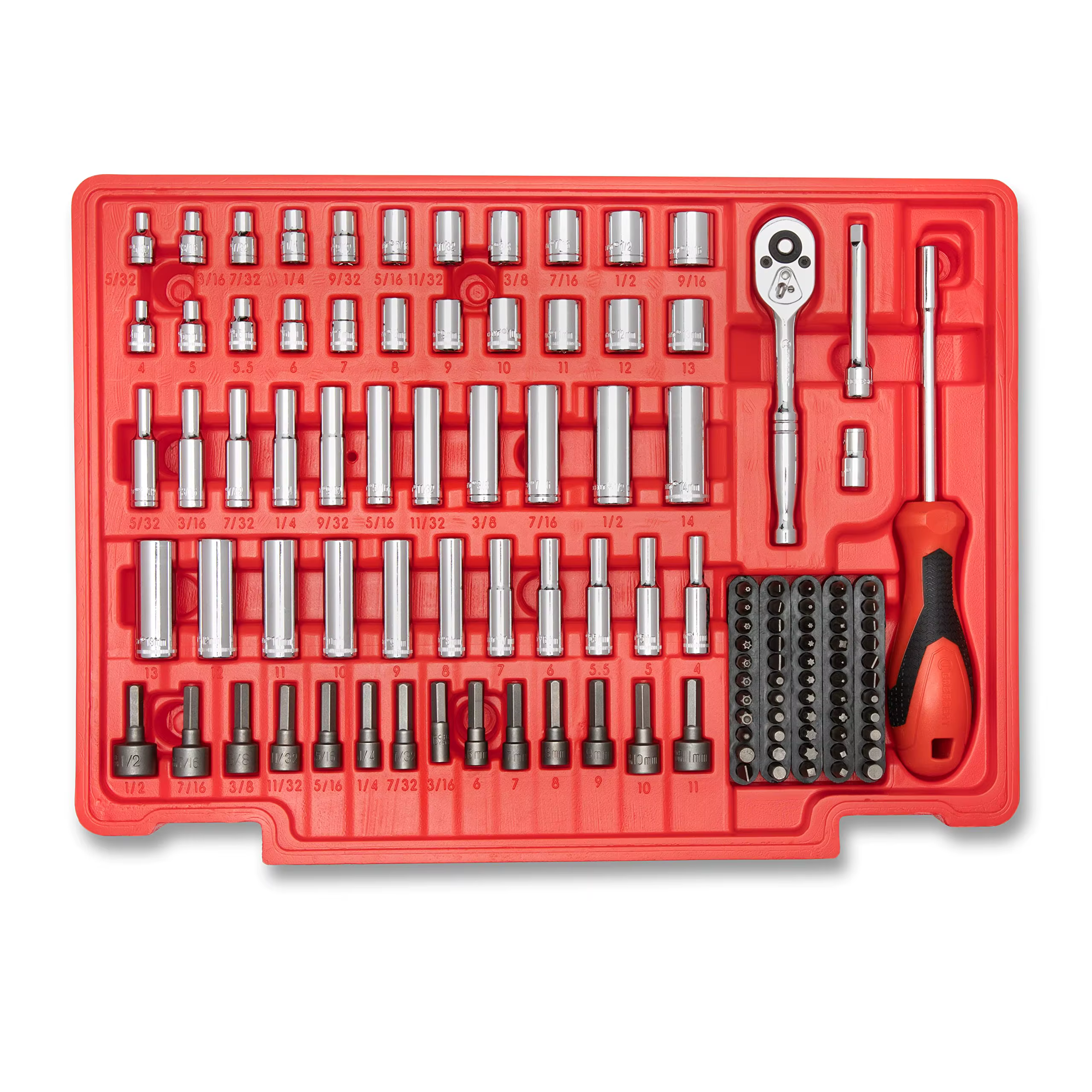 229 Piece 1/4", 3/8" and 1/2" Drive Hand Tool Set with 3 Drawer Storage Case Professional Mechanic Tool Set for Auto Repair Car — image 4