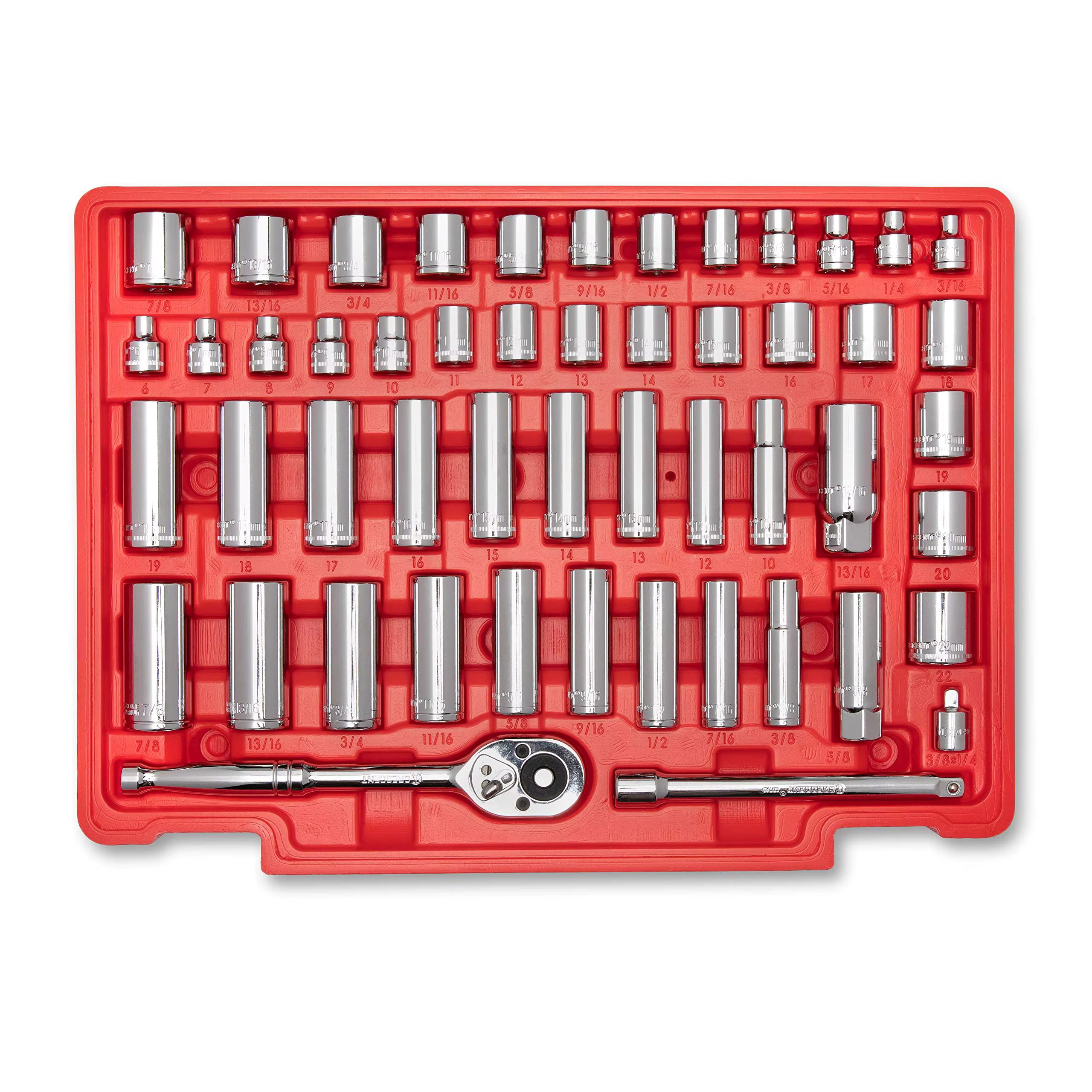 229 Piece 1/4", 3/8" and 1/2" Drive Hand Tool Set with 3 Drawer Storage Case Professional Mechanic Tool Set for Auto Repair Car — image 6