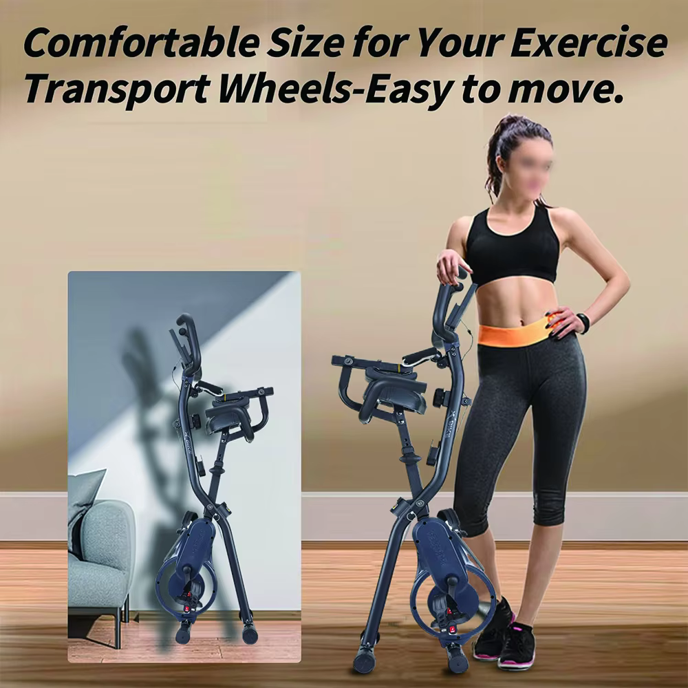 Factory Price Exercise Bike Stationary Cycle Office Magnetic Foldable Fitness Exercise Bike for Home Gym — image 4
