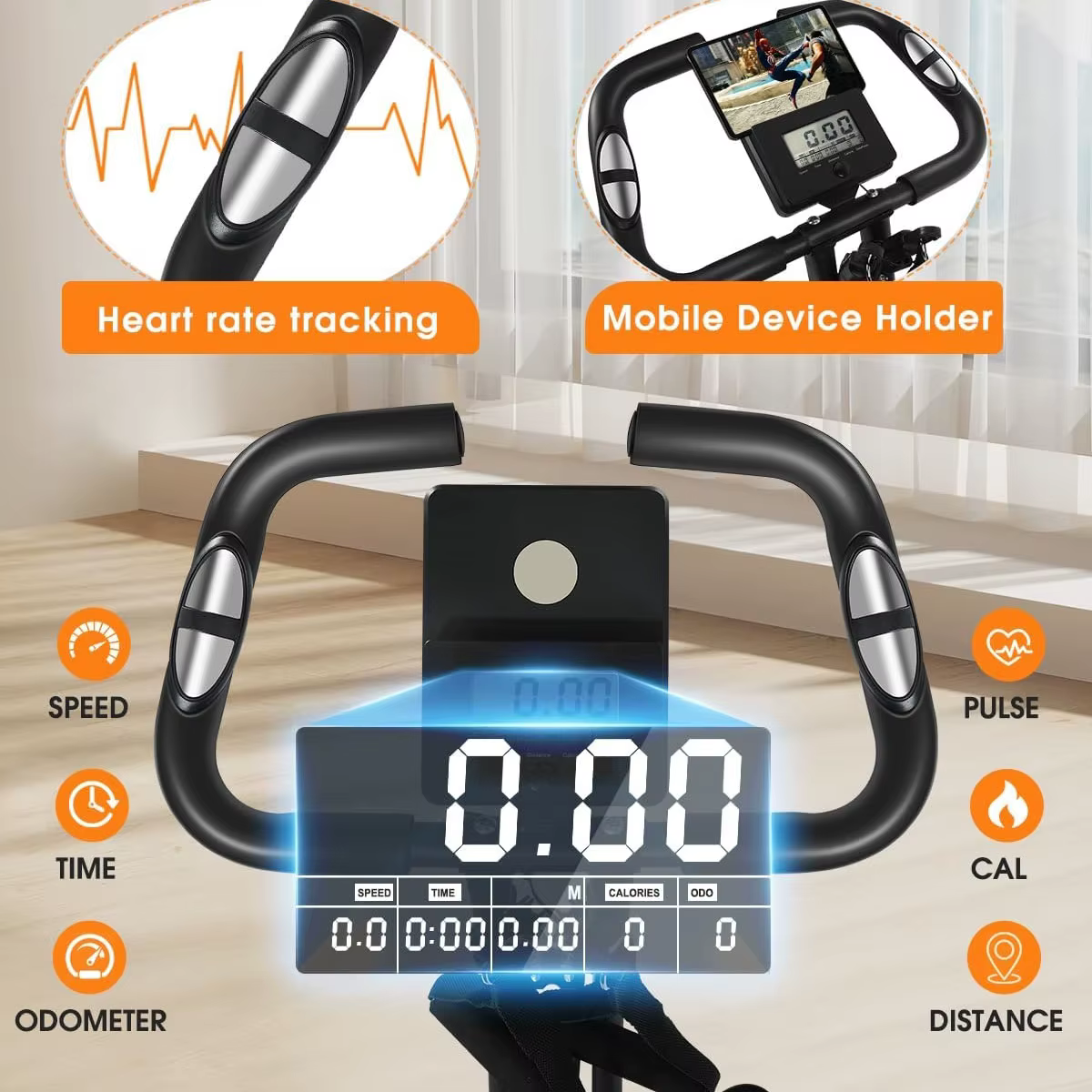 Wholesale Indoor Foldable Magnetic Fitness Upright Bicycle New Design Stationary Bike for Home Exercise Gym Use — image 3