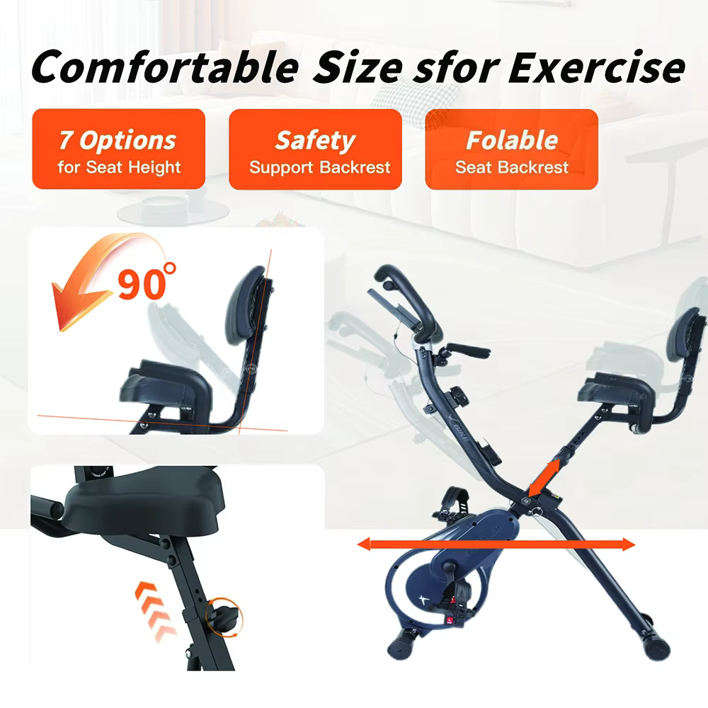 Factory Price Magnetic Resistance Exercise Bike Folding Cardio Training Stationary Exercise Bike at Home — image 5