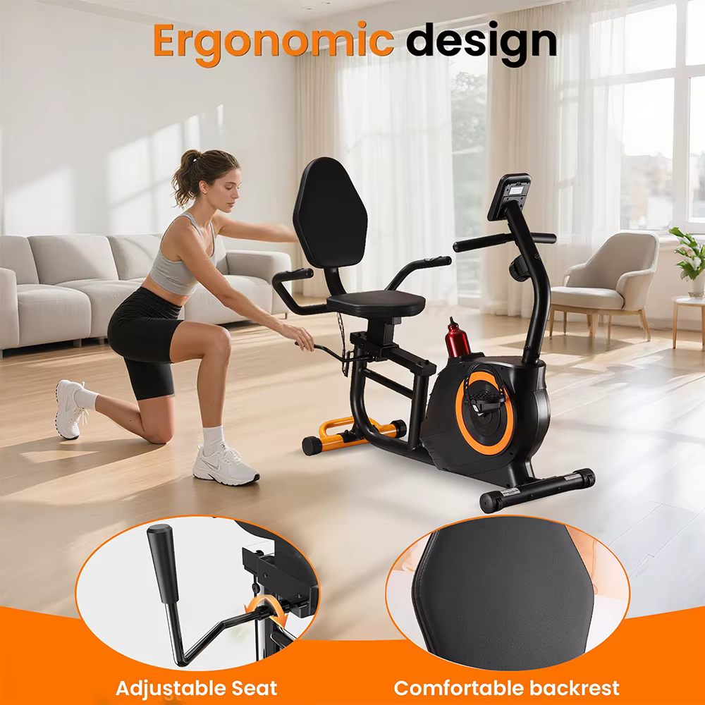 Factory Sale Luxury Recumbent Exercise Bike for Body Building Indoor Bicycle Fitness Magnetic Bike — image 3