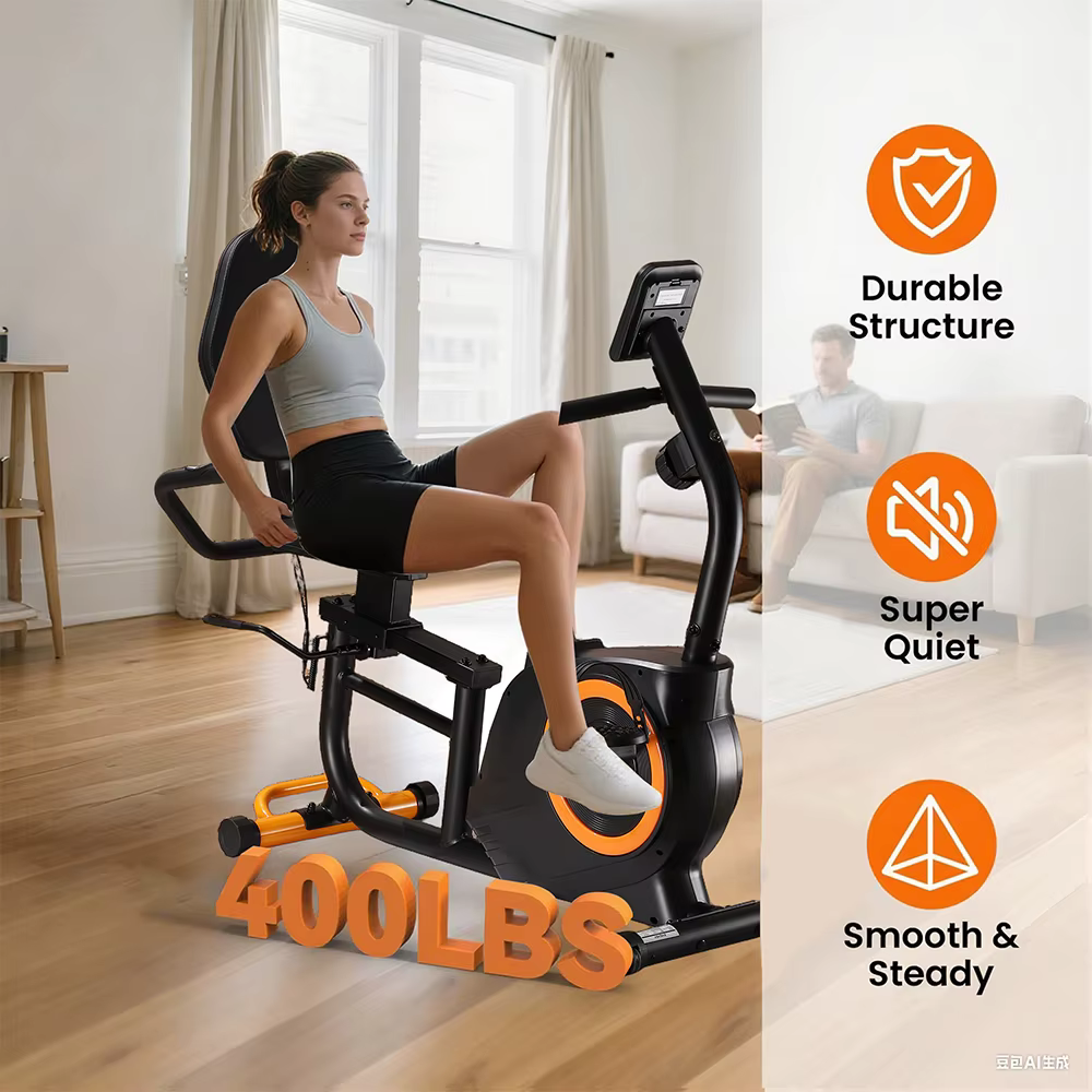 Factory Sale Luxury Recumbent Exercise Bike for Body Building Indoor Bicycle Fitness Magnetic Bike — image 5