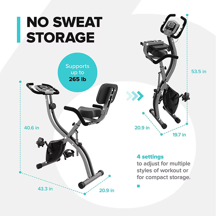 Factory Price Foldable  Exercise Bike Home Fitness Gym Stationary Family Exercise Bikes — image 3