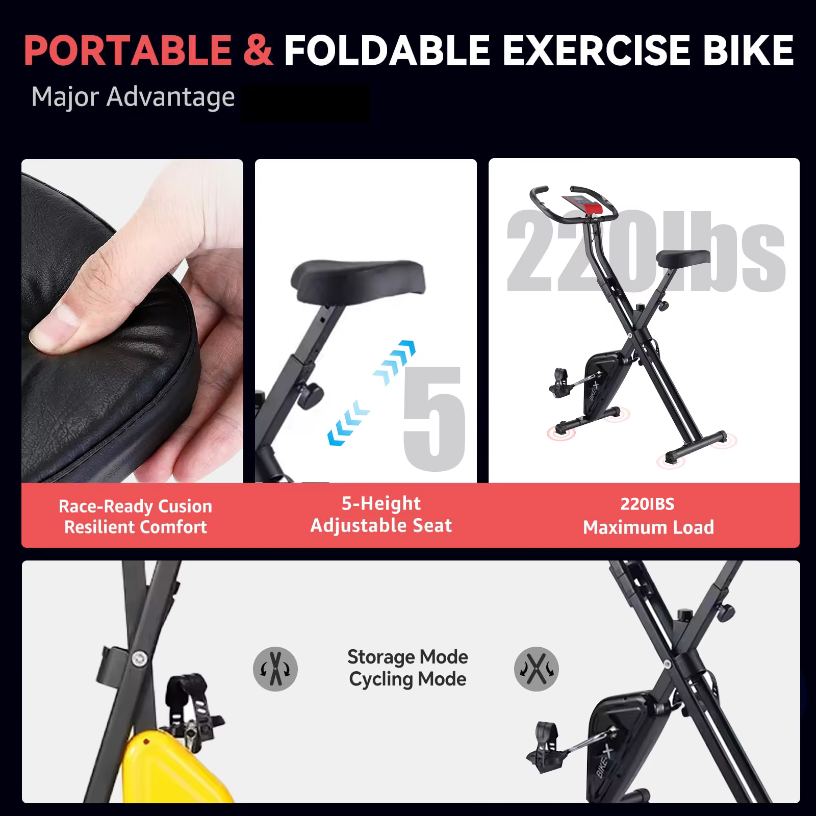Best Price Exercise Bikes Home Physical Therapy Max User Weight to 220lb Sport Exercise Bike — image 5