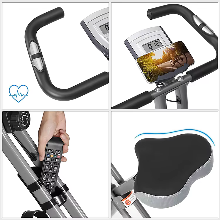 Factory Wholesale Foldable Fitness Equipment ABS Material Indoor Home Gym Magnetic Resistance Exercise Bike — image 4