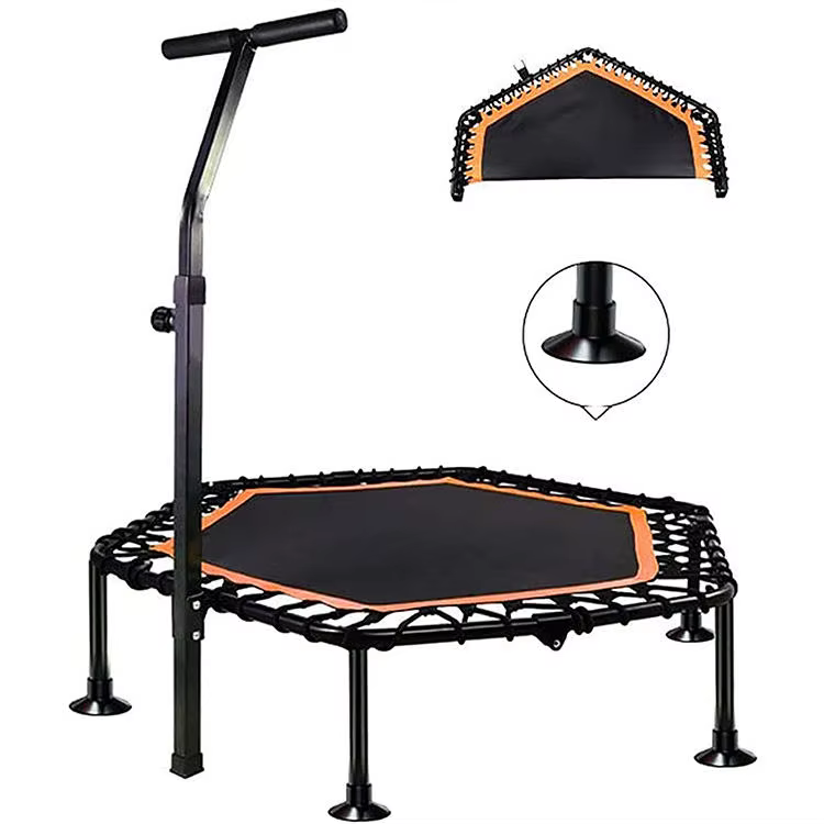 Premium OEM Factory Mini Trampoline Exercise 50inch Round Fitness Trampoline With Handle — image 3