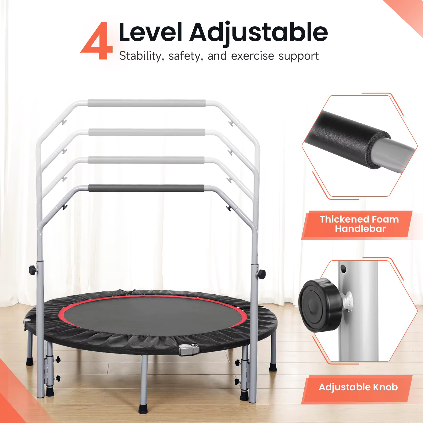 Factory Sales Indoor Mini Round Folding Rebounder Park Fitness Jumping Trampoline — image 2