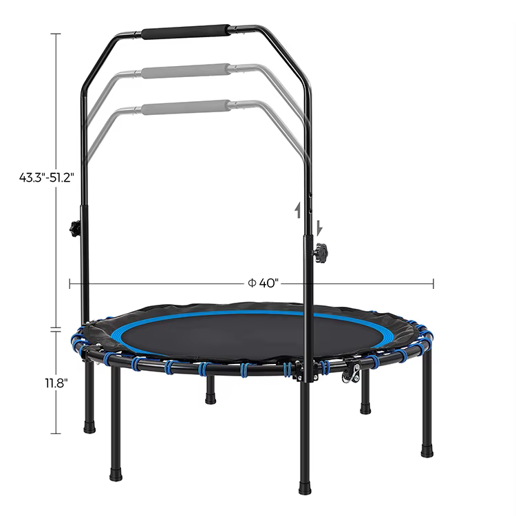 Custom LOGO OEM Fitness Trampoline Outdoor Cardio 36inch Jumping Square Trampolines for Kids Adults — image 5