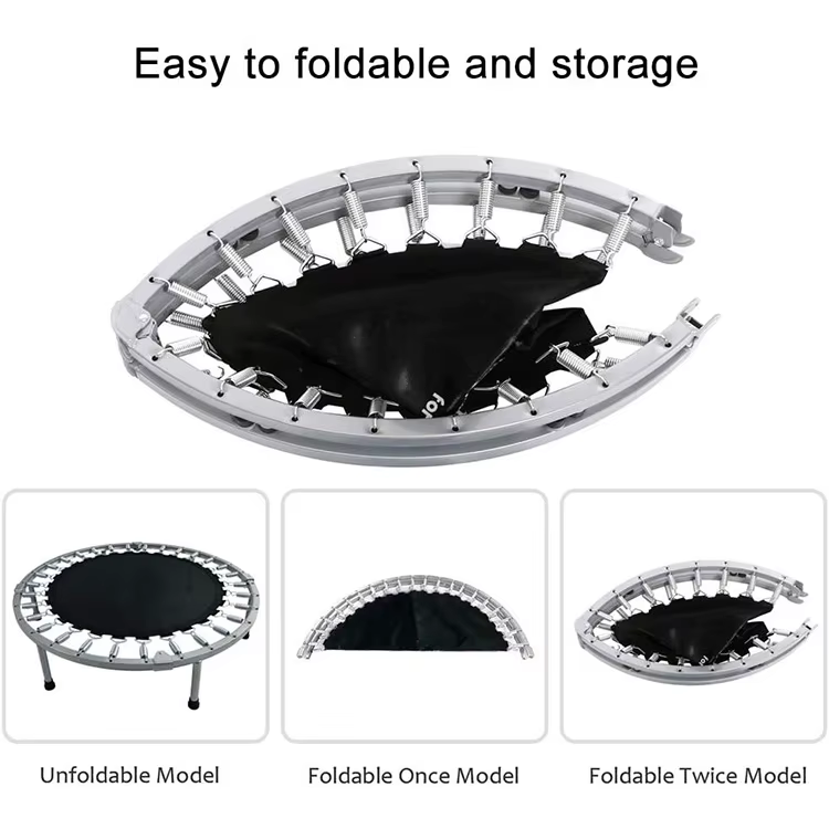 Top Ranking 36 Inch Small Trampoline Foldable Home Mini Round Square Trampoline With Handle — image 2