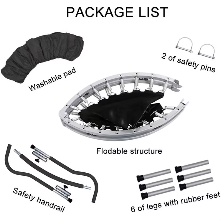 Top Ranking 36 Inch Small Trampoline Foldable Home Mini Round Square Trampoline With Handle — image 3
